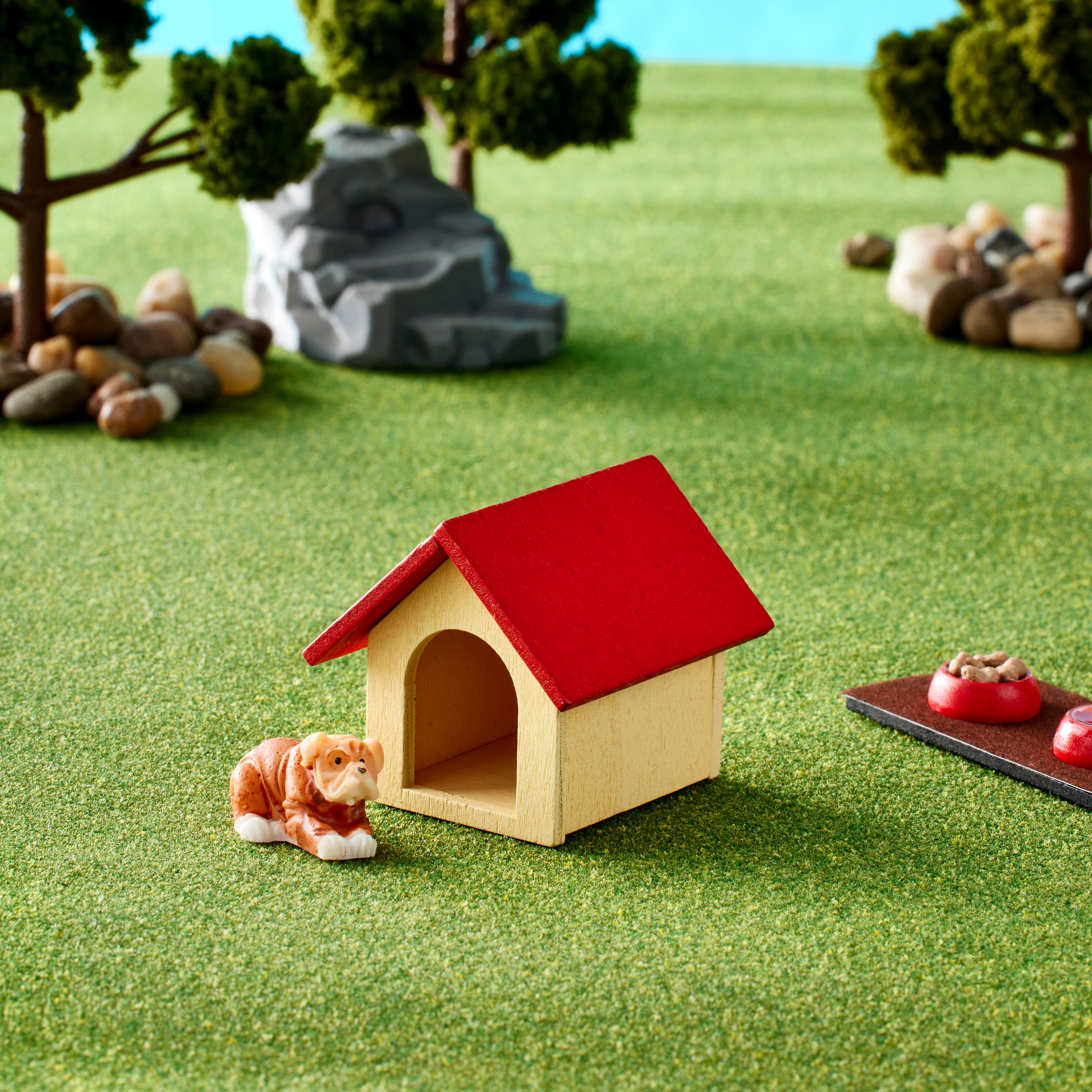 Ensemble de chien et de niche miniatures d’ArtMinds