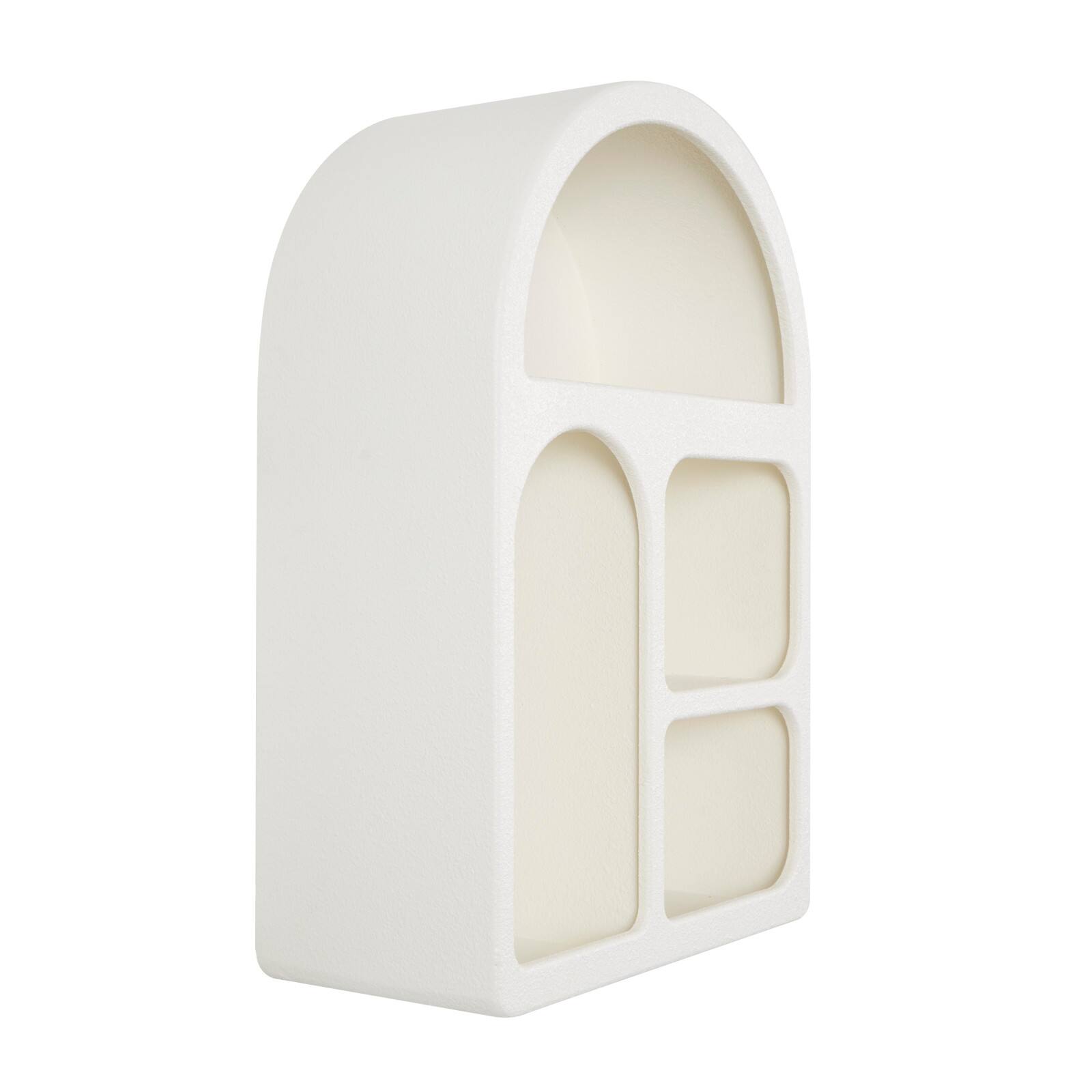 24&#x22; Cream Geometric Arched Wall Shelf