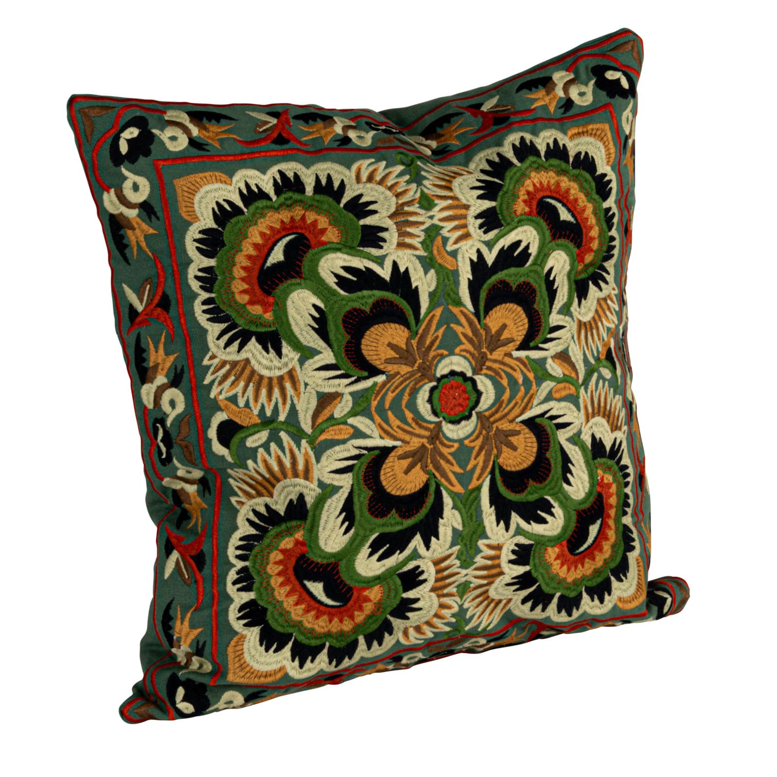 Hello Honey® 18" Multicolor Embroidered Accent Pillow