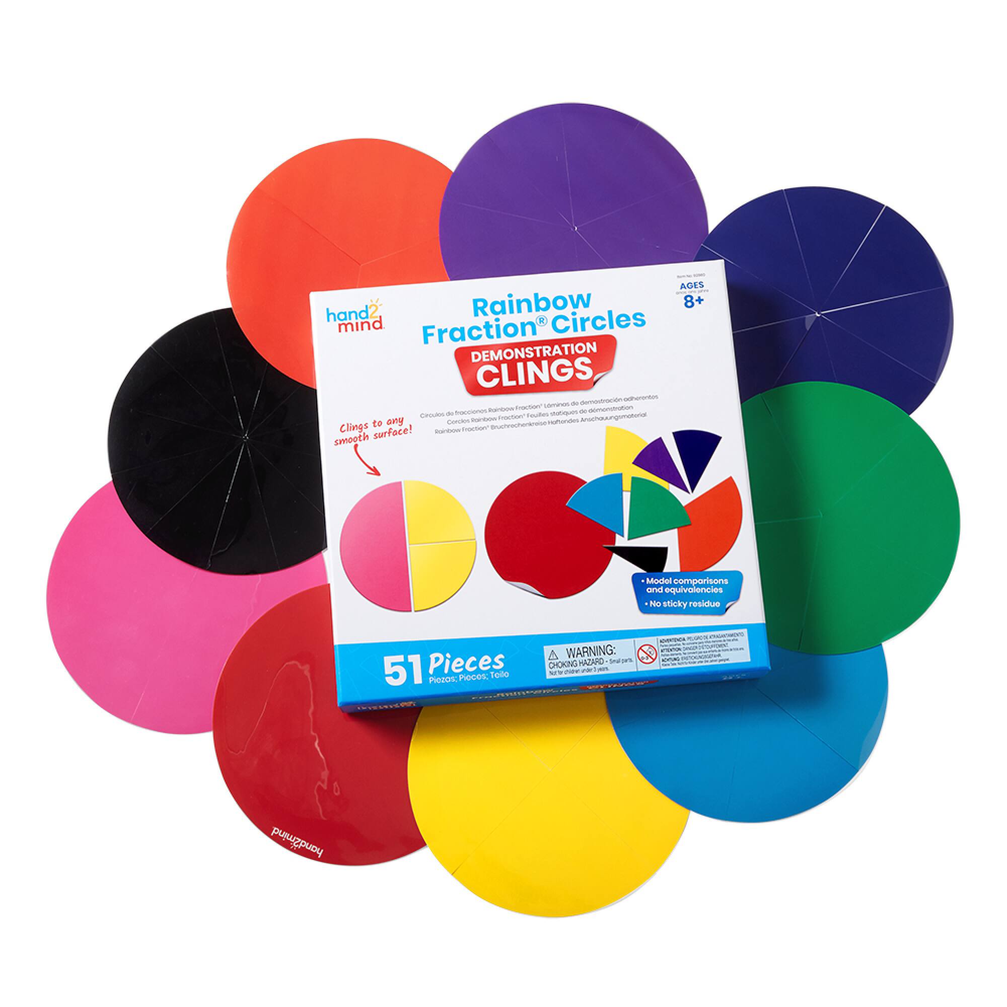 Hand2mind&#xAE; Rainbow Fractions&#xAE; Circles Demonstration Clings