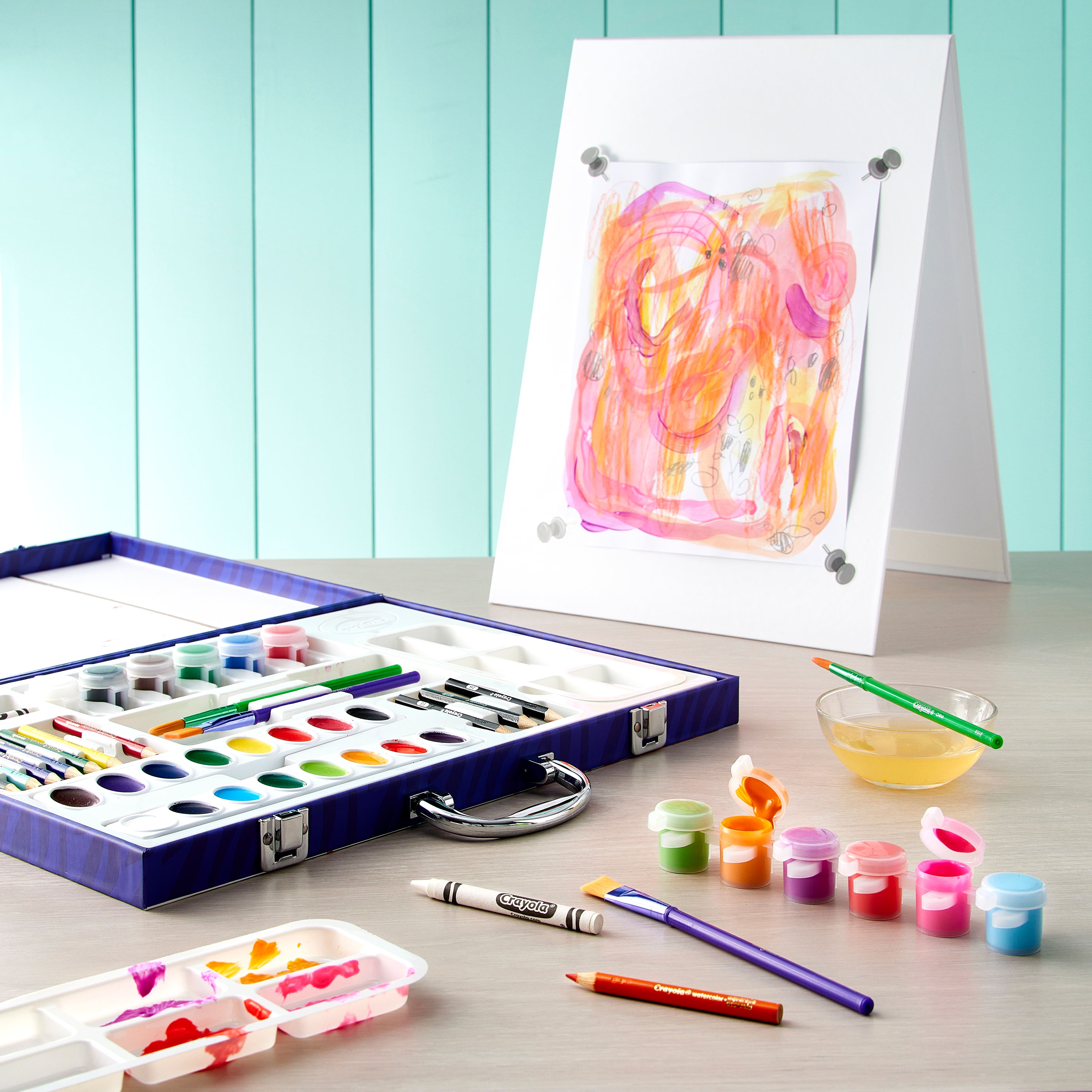 Crayola® Paint & Create Easel Case Painting Set