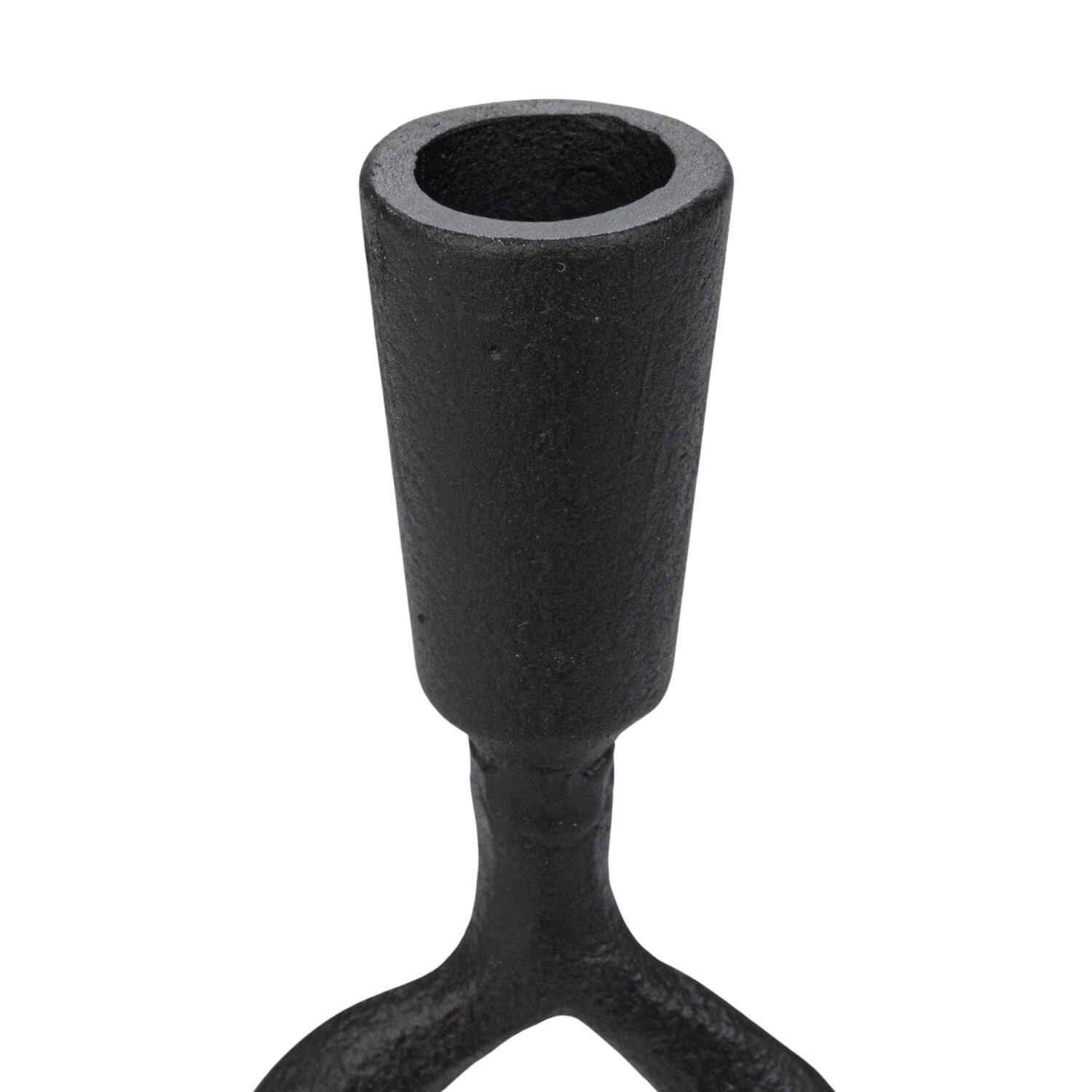 Hello Honey&#xAE; Black Decorative Cast Metal Taper Candle Holder