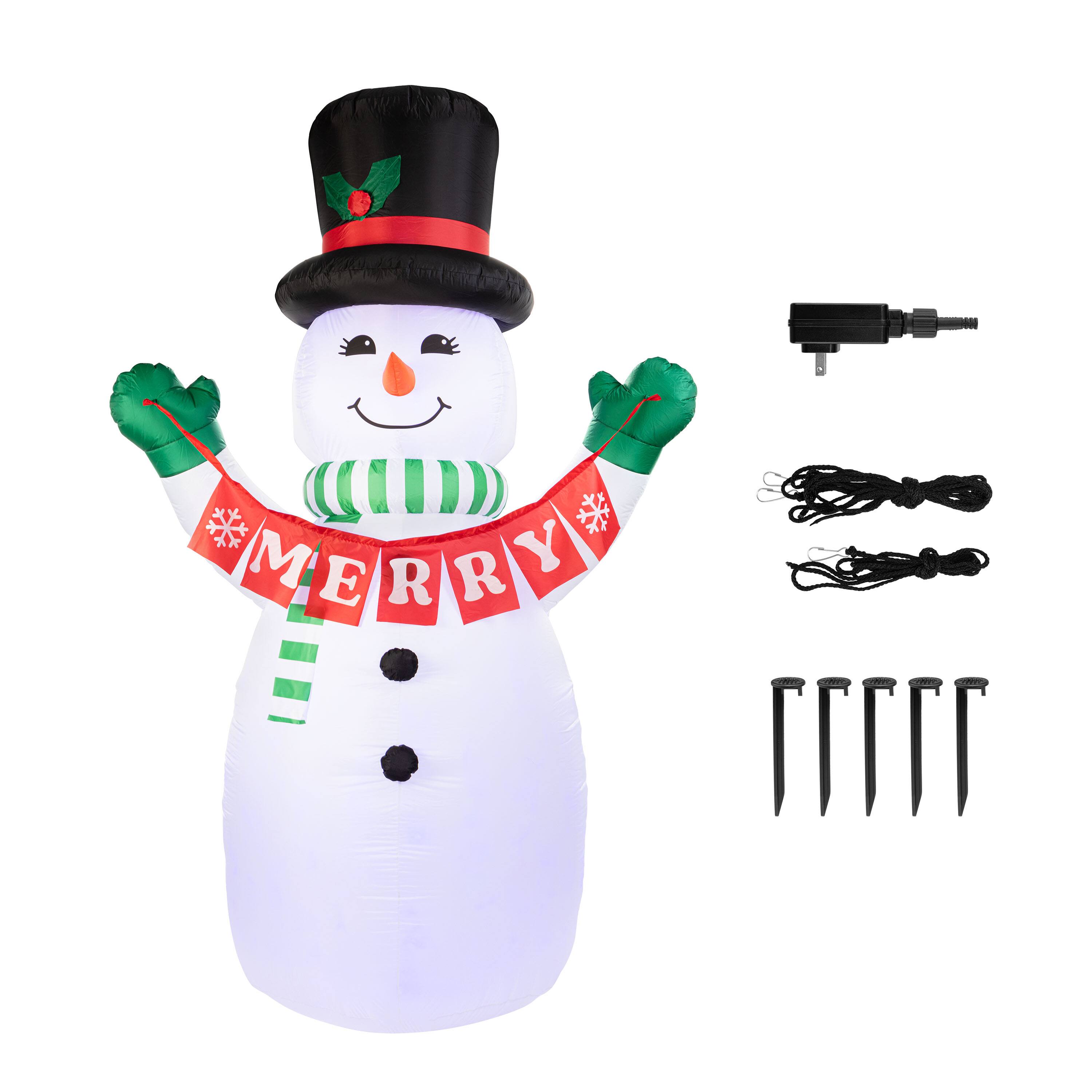 Mr. Christmas 10ft. Merry Snowman Outdoor Lit Inflatable