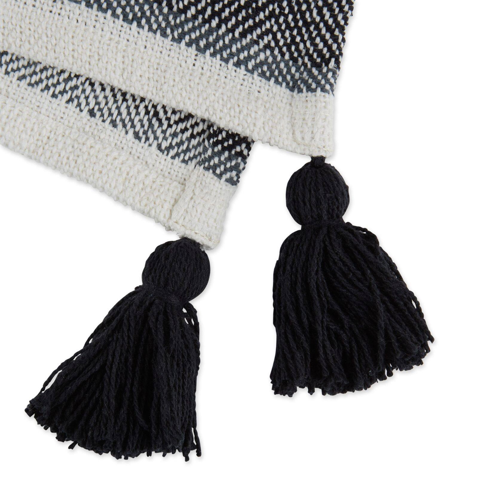DII® Black & Mineral 2-Tone Chevron Stripe Throw