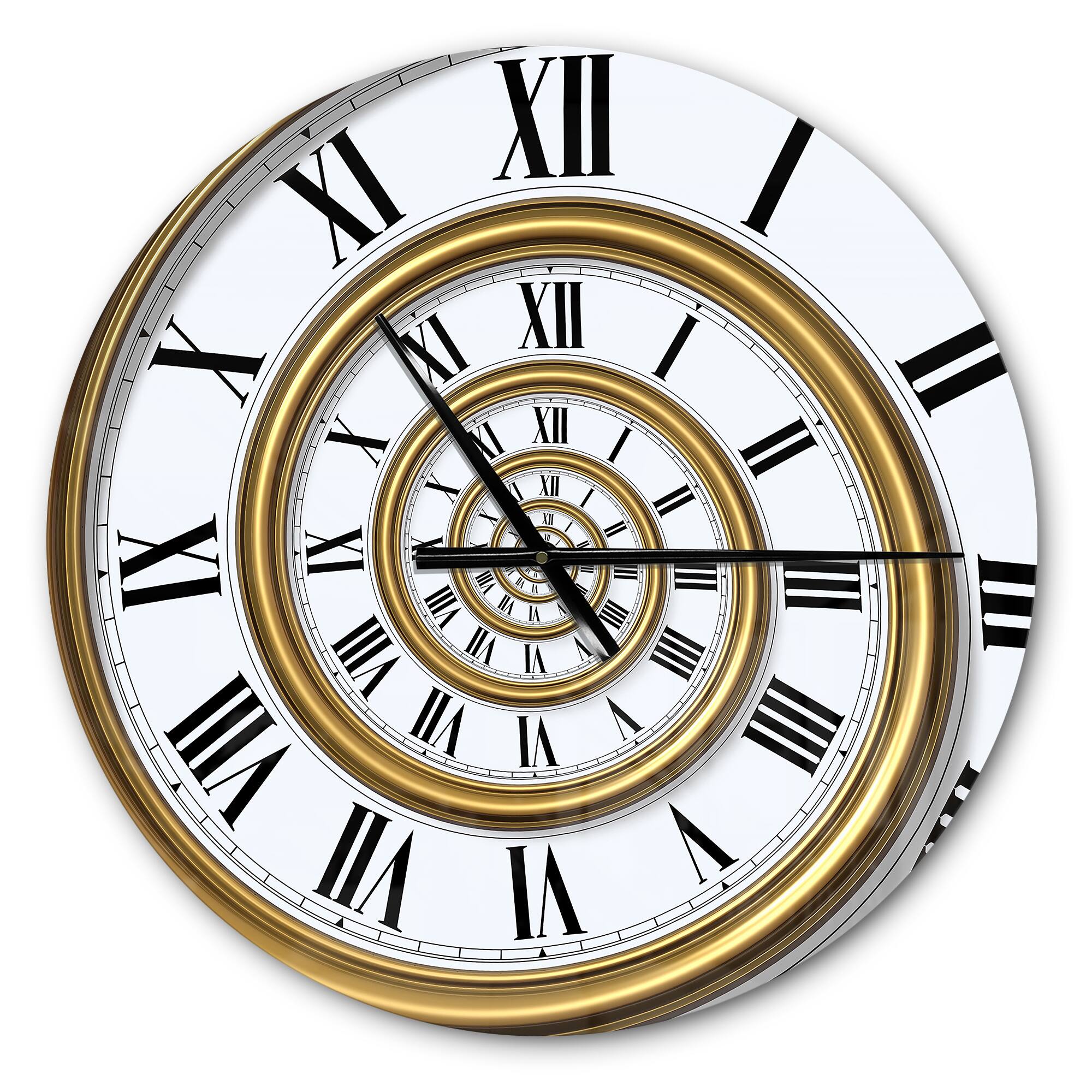 Designart 'Time Spiral In Antique Style Modern Wall Clock