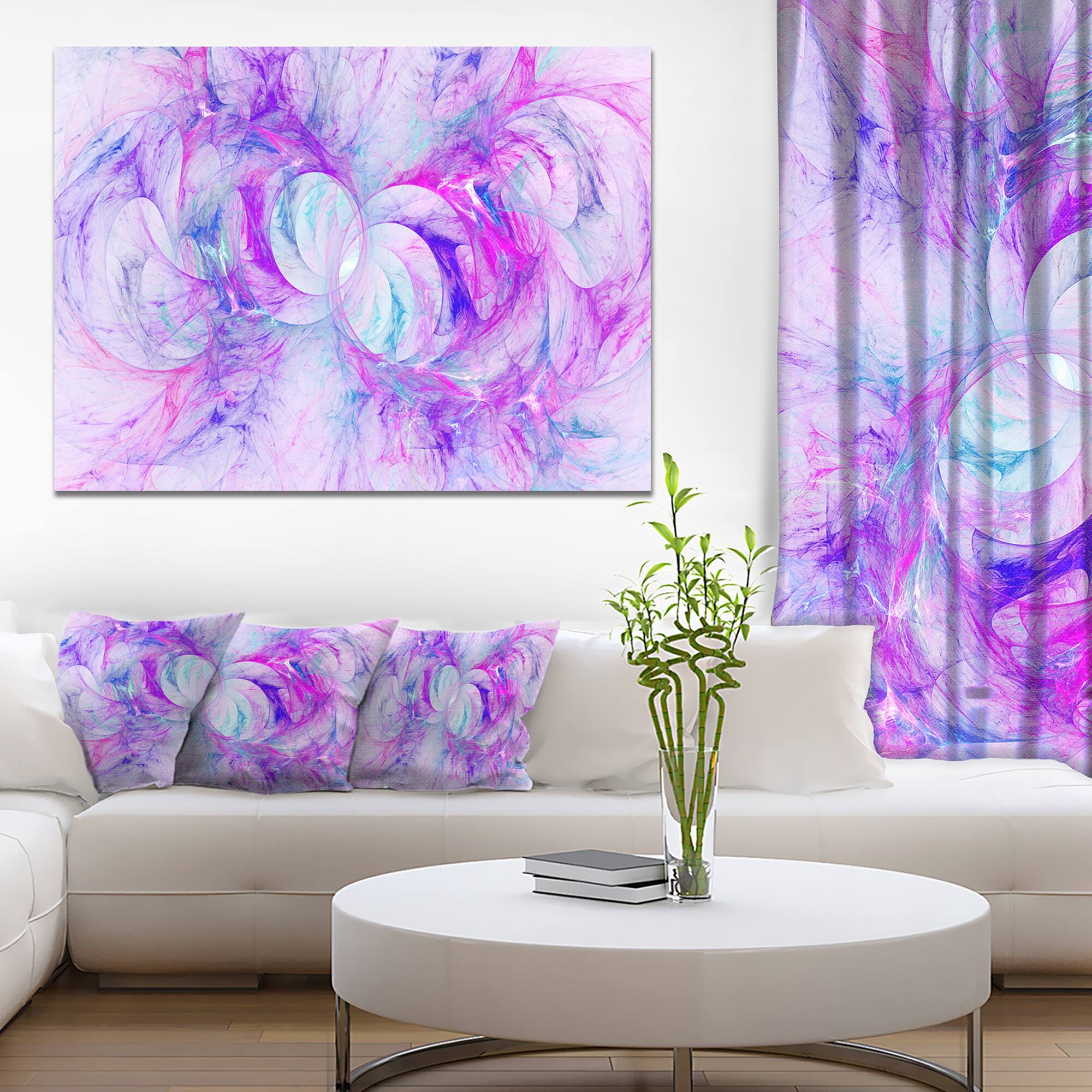 Designart - Light Purple Fractal Texture - Abstract Canvas Art Print