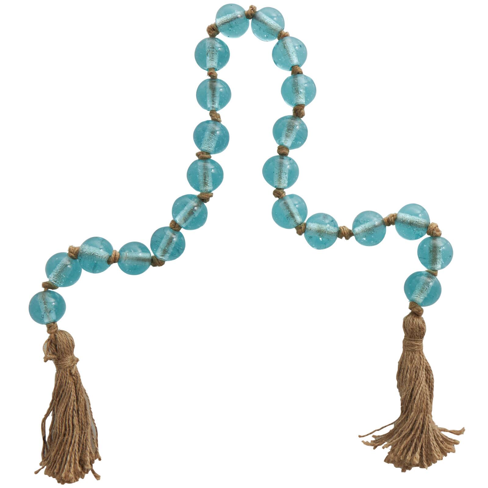 4ft. Glass Handmade Round Beaded Garland with Tassel