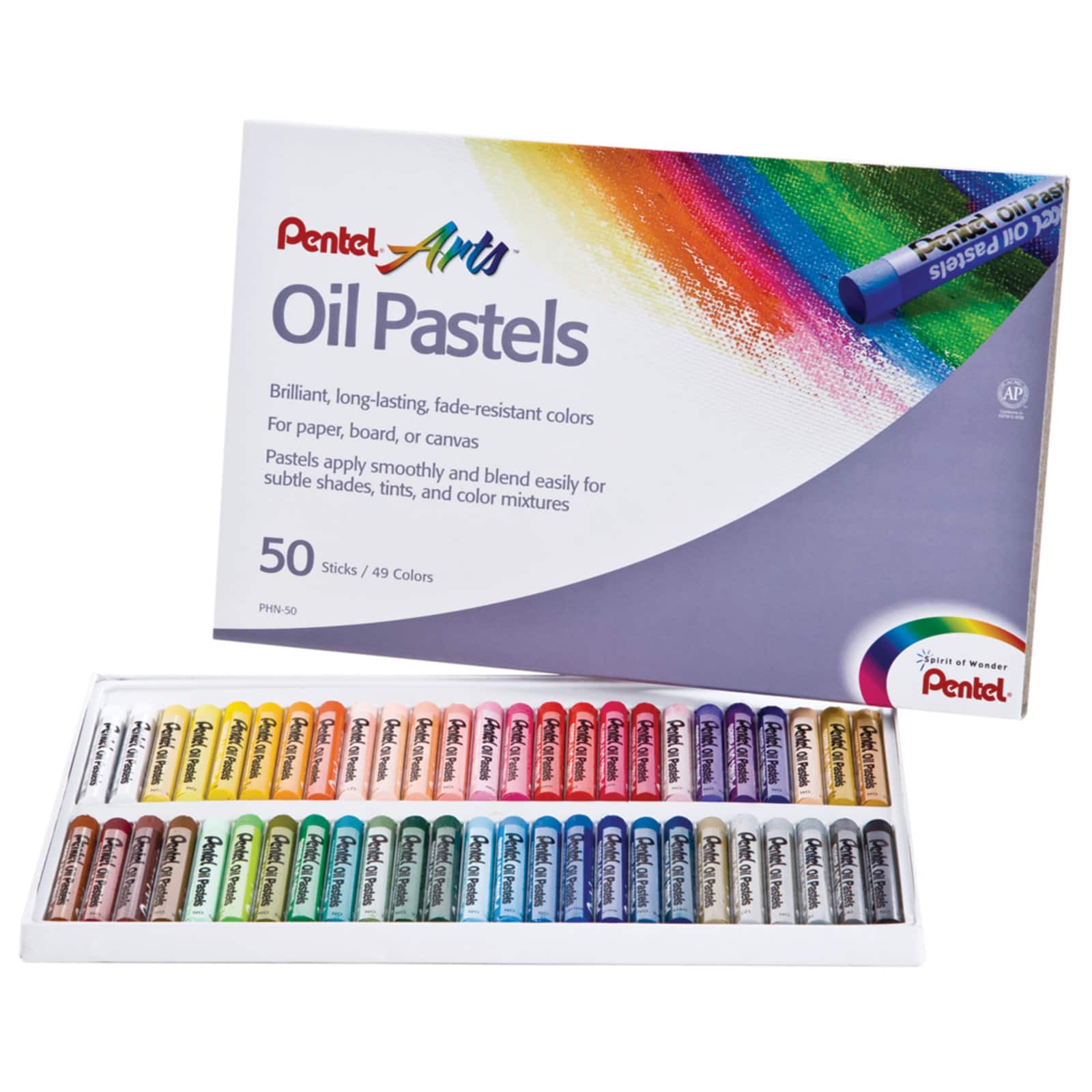 Pentel Arts&#xAE; 50 Color Oil Pastels Set