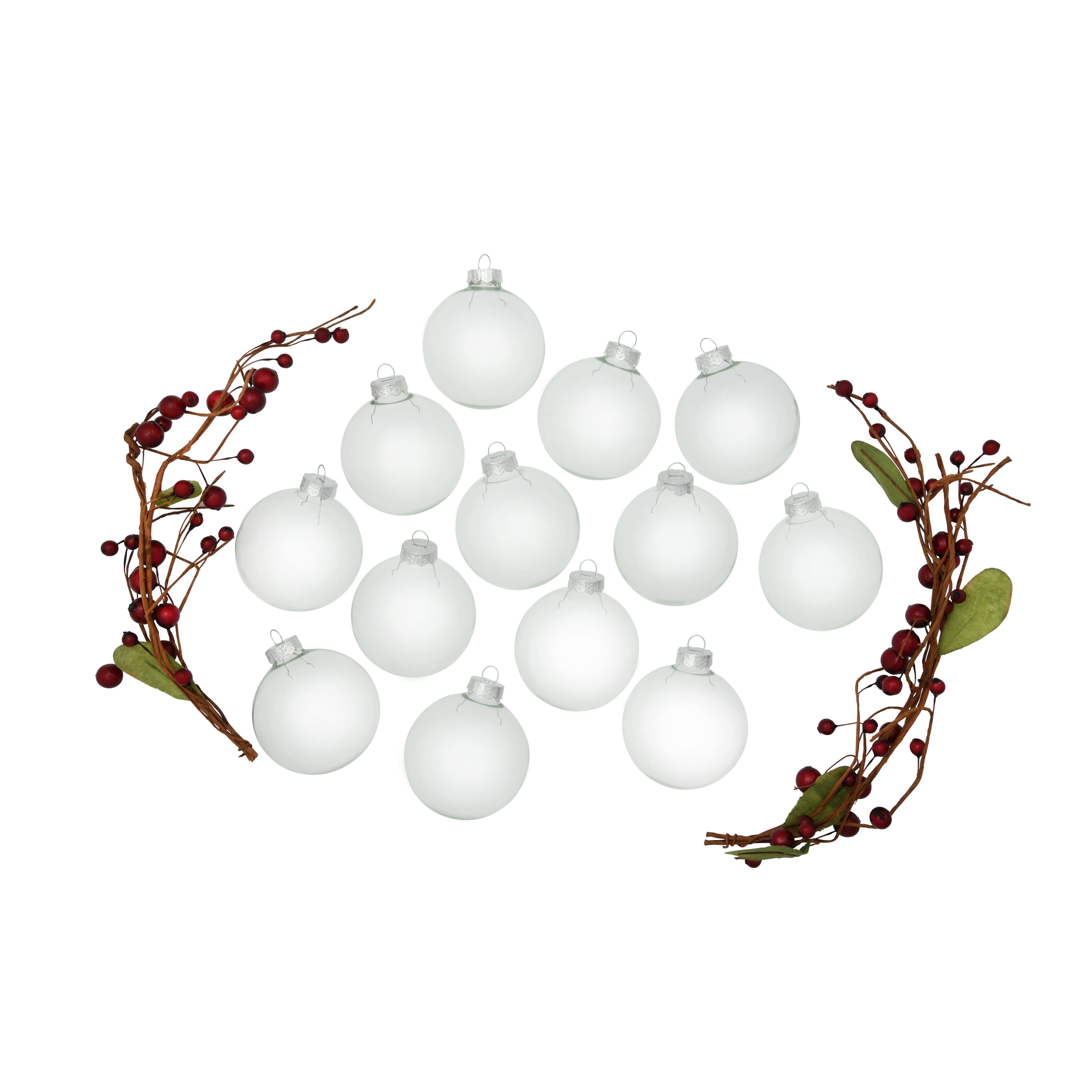 Whitehurst 12ct. 3&#x22; Clear Glass Ball Ornaments