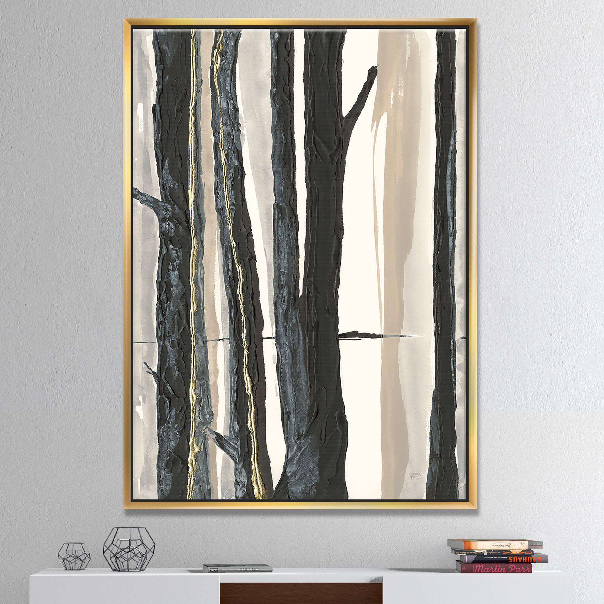 Designart - Forest Silhouette II - Modern Farmhouse Canvas in Gold Frame