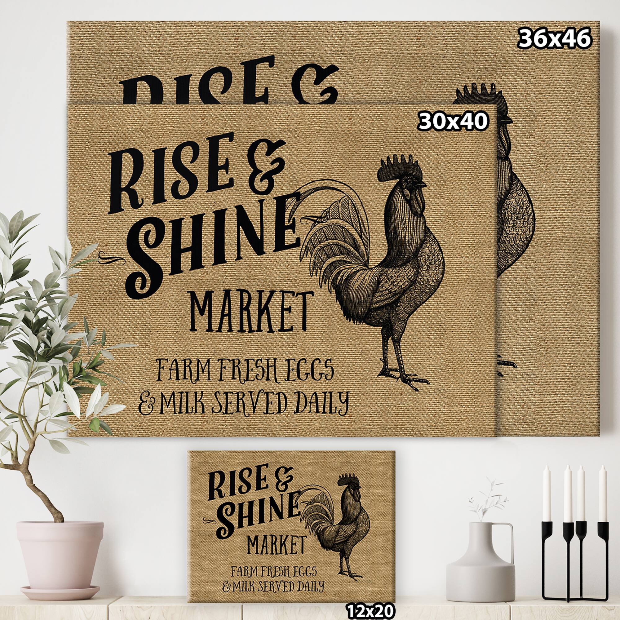 Designart - Rise And Shine Market - Farmhouse Canvas Artwork