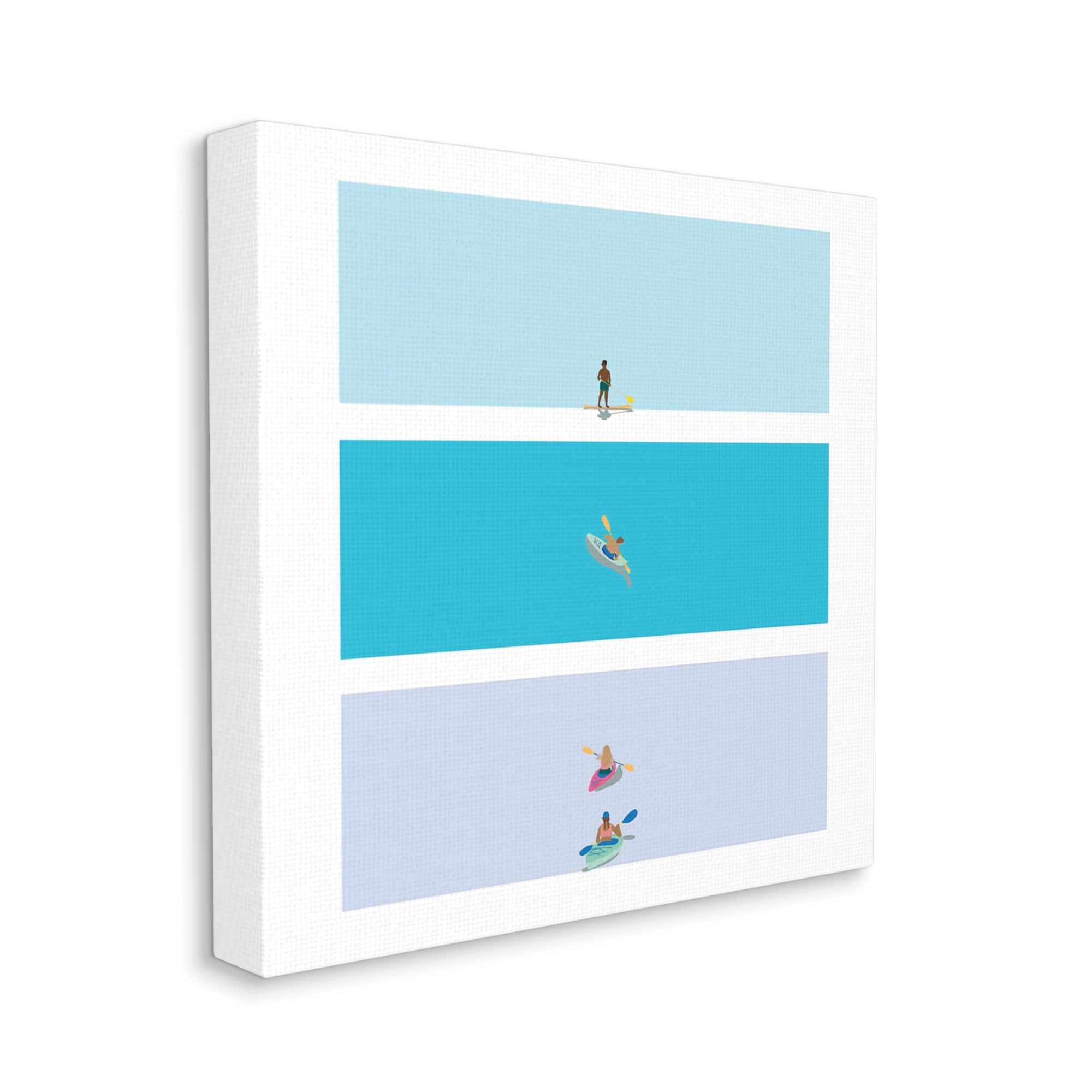 Stupell Industries Modern Paddle Boarding and Kayaks Athletes Summer Sports Canvas Wall Art