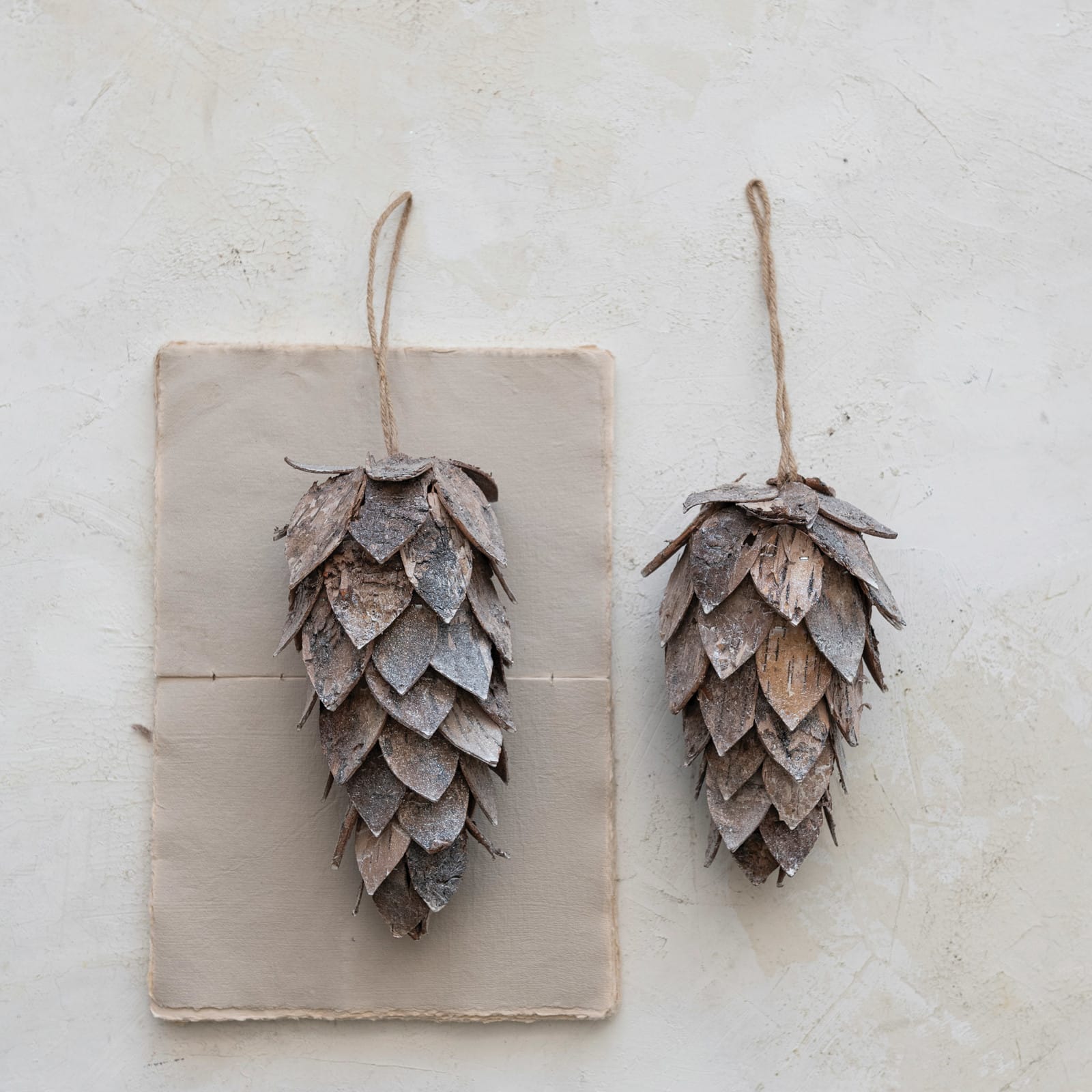 Hello Honey&#xAE; 7.75&#x22; Natural Birch Bark Pinecone Ornament