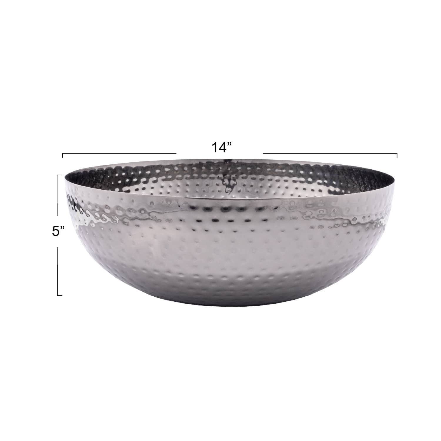 Hello Honey&#xAE; 14&#x22; Oxidized Silver Round Hammered Metal Bowl