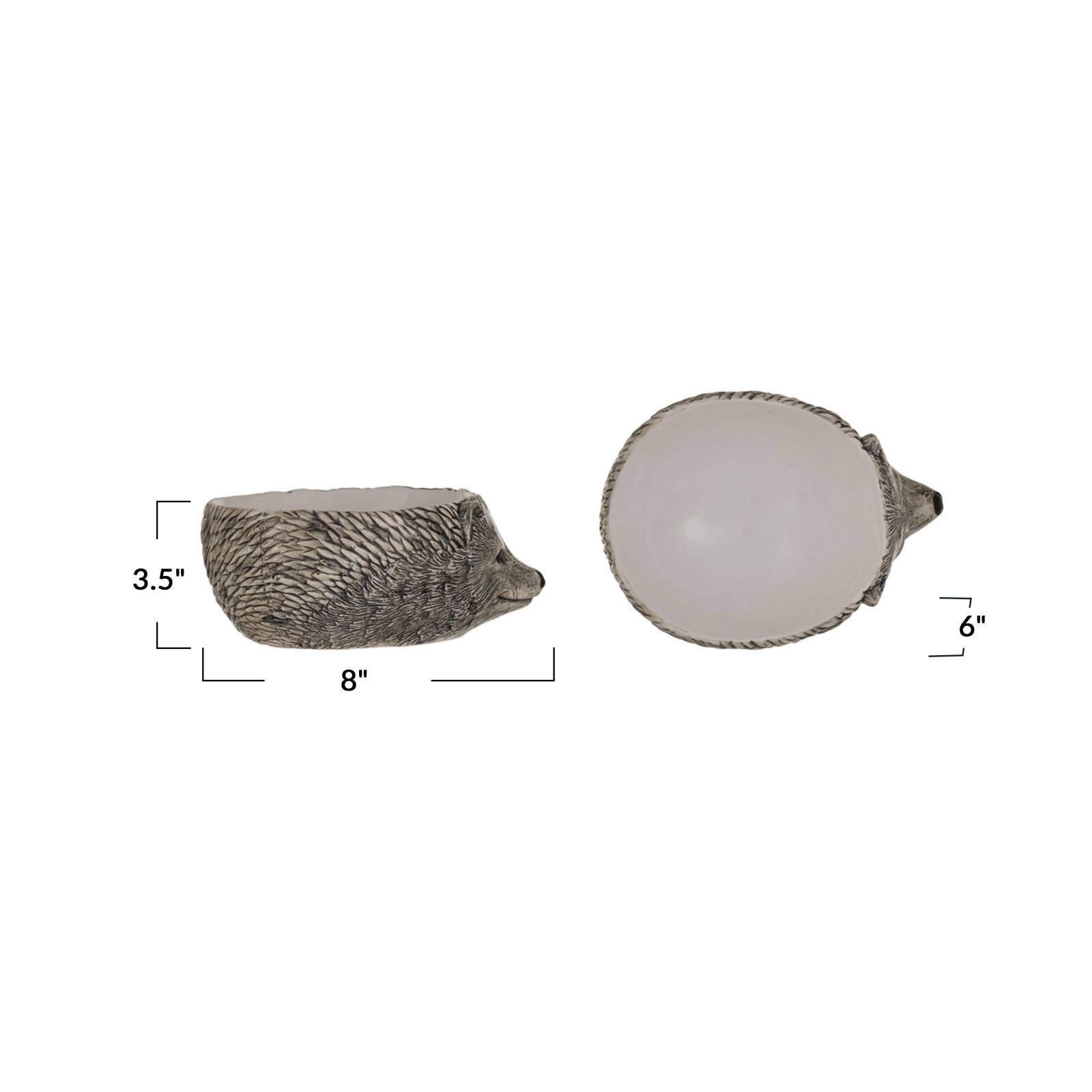 Hello Honey&#xAE; 8&#x22; Brown &#x26; Cream Stoneware Hedgehog Bowl