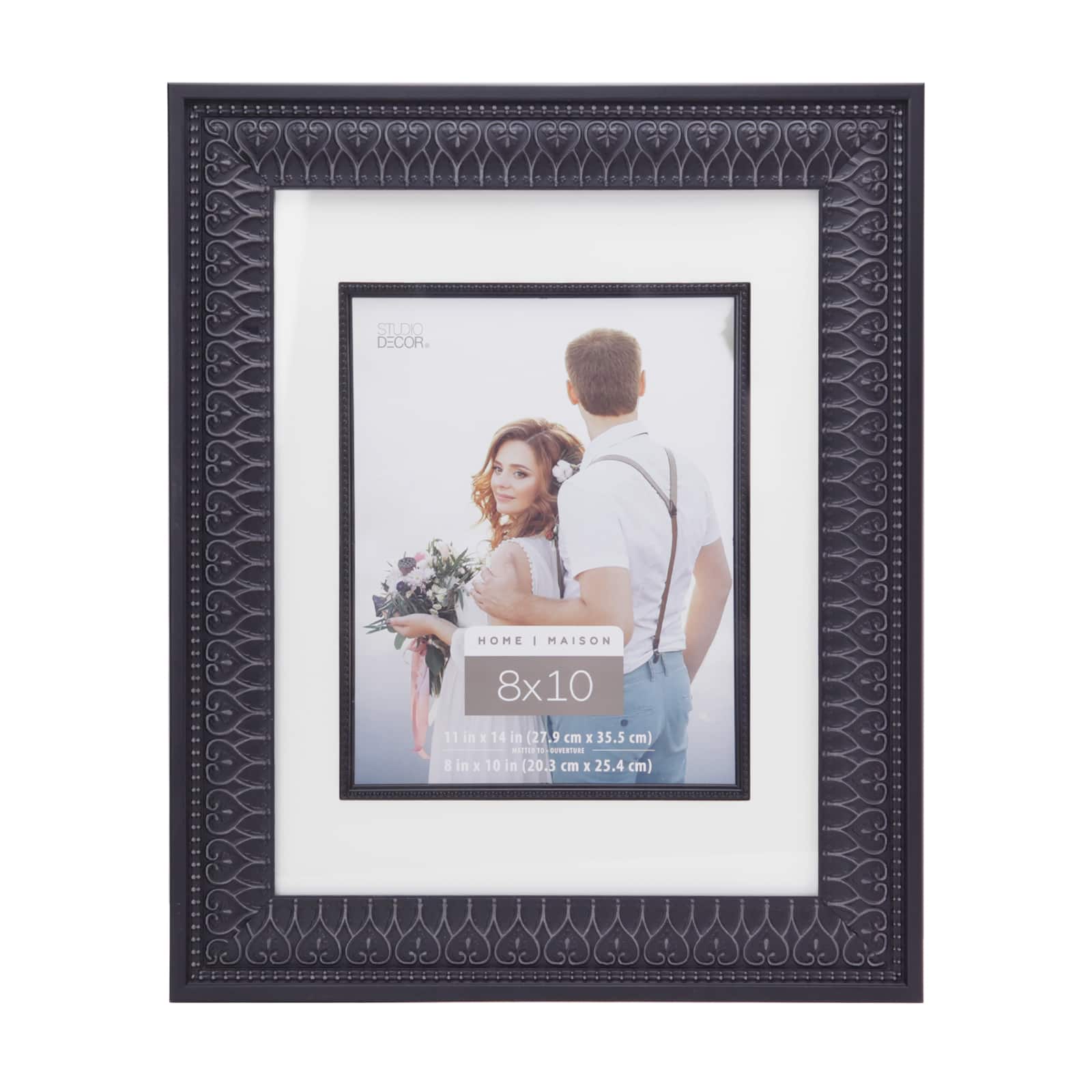 Black Hearts Frame with Mat, Home by Studio D&#xE9;cor&#xAE;