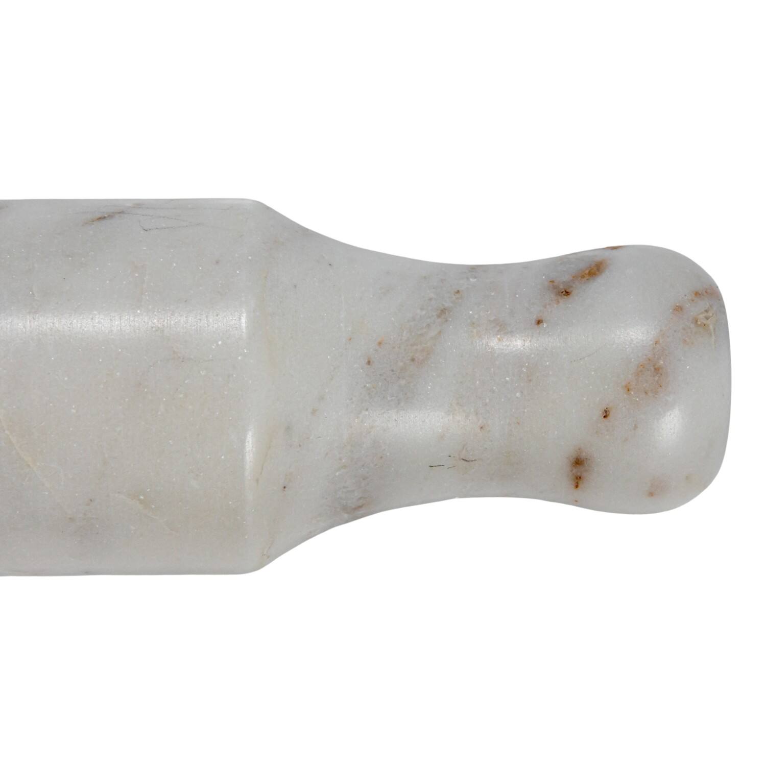 Hello Honey&#xAE; 12&#x22; White Marble Kitchen Rolling Pin