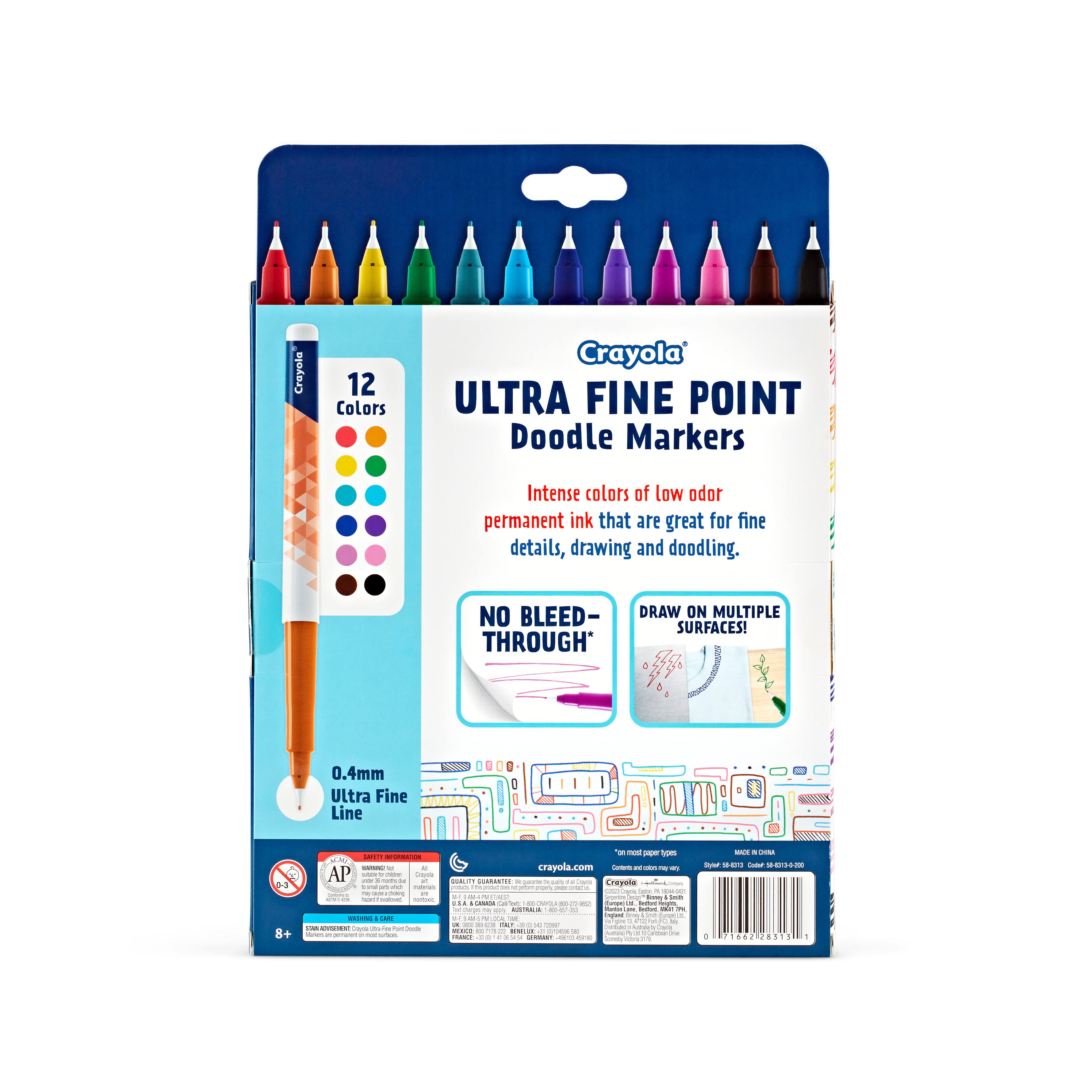 Crayola&#xAE; Ultra Fine Point Doodle Markers, 12ct.