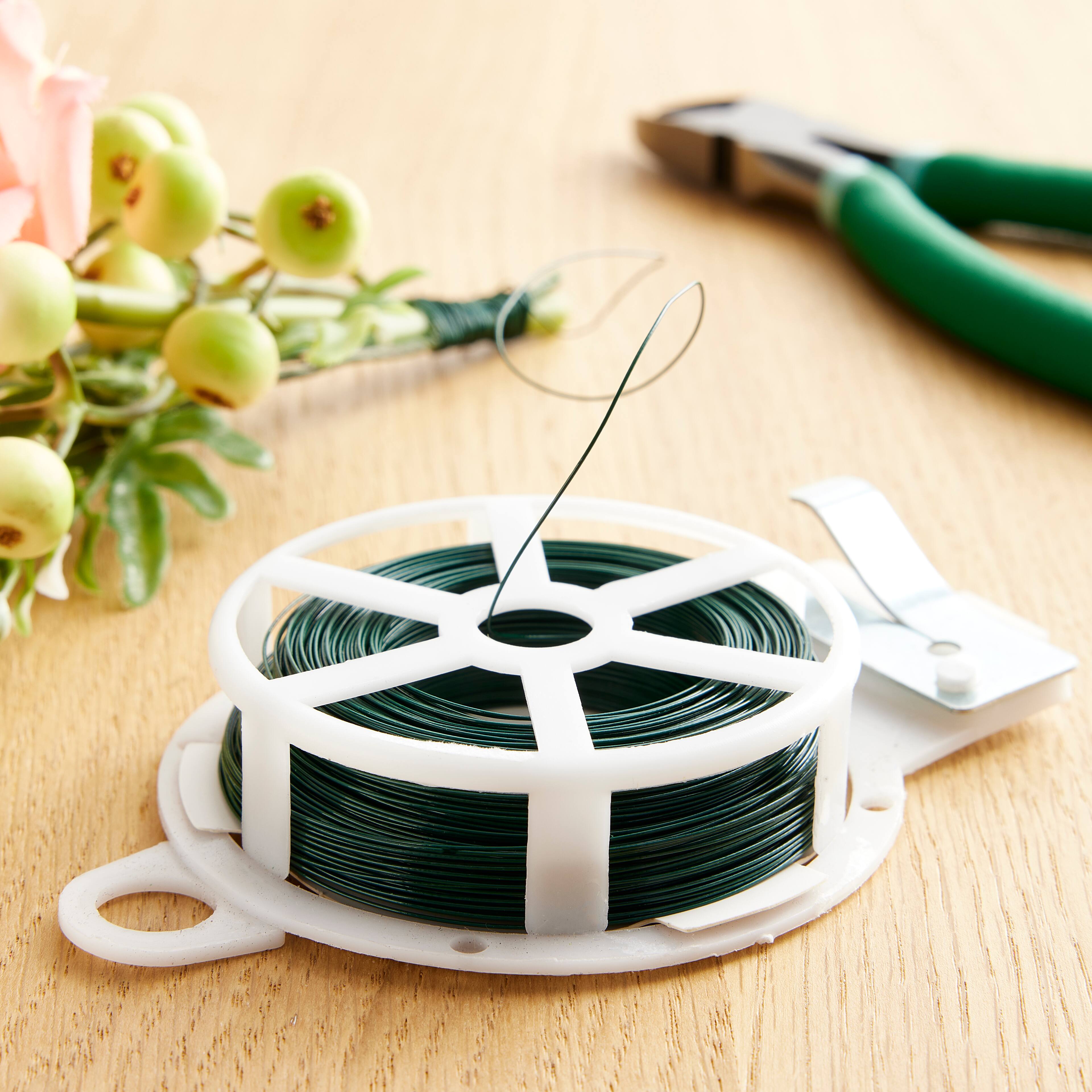 12 Pack: 26 Gauge Green Floral Wire with Cutter by Ashland®