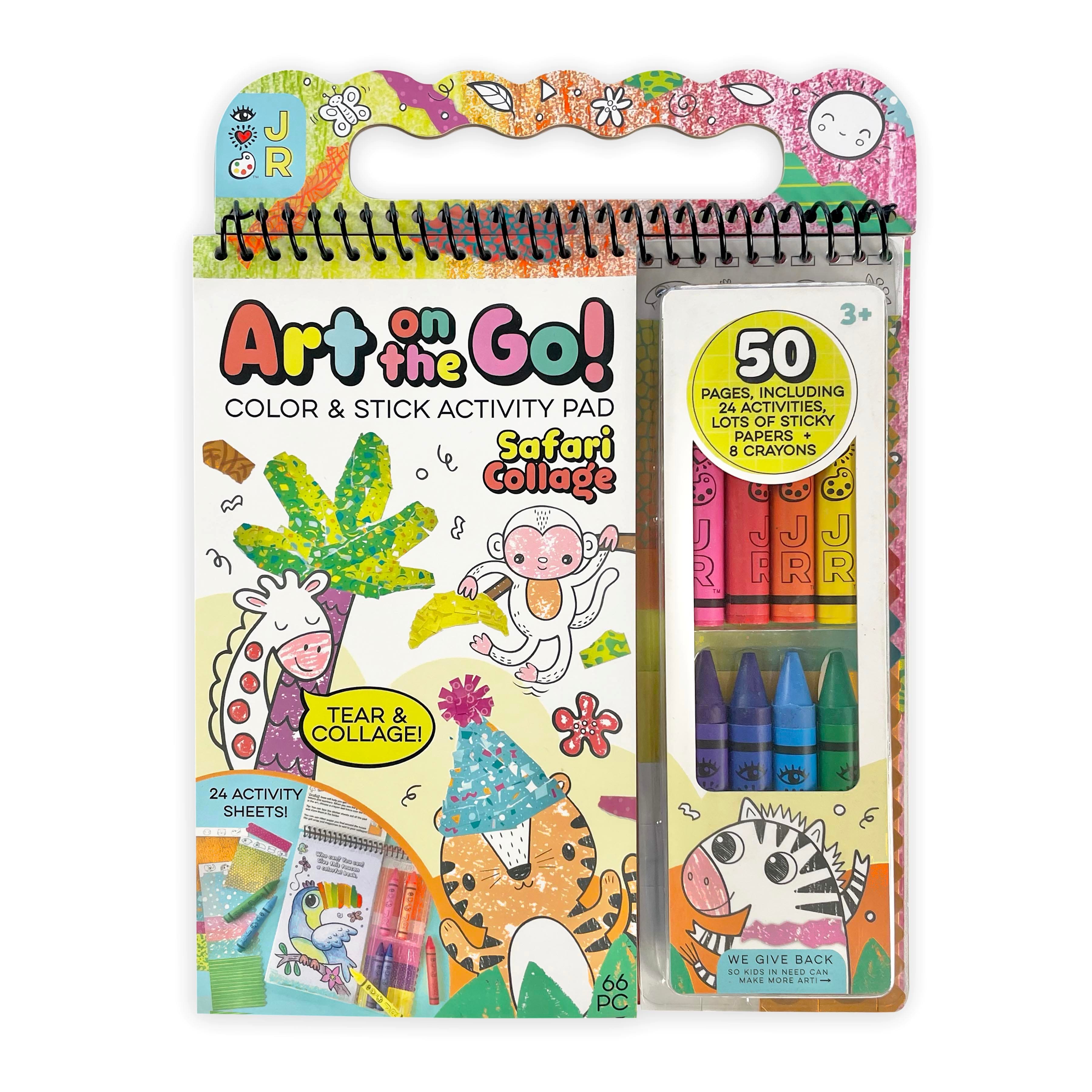 Bright Stripes iHeartArt Art on the Go! Safari Collage Activity Pad