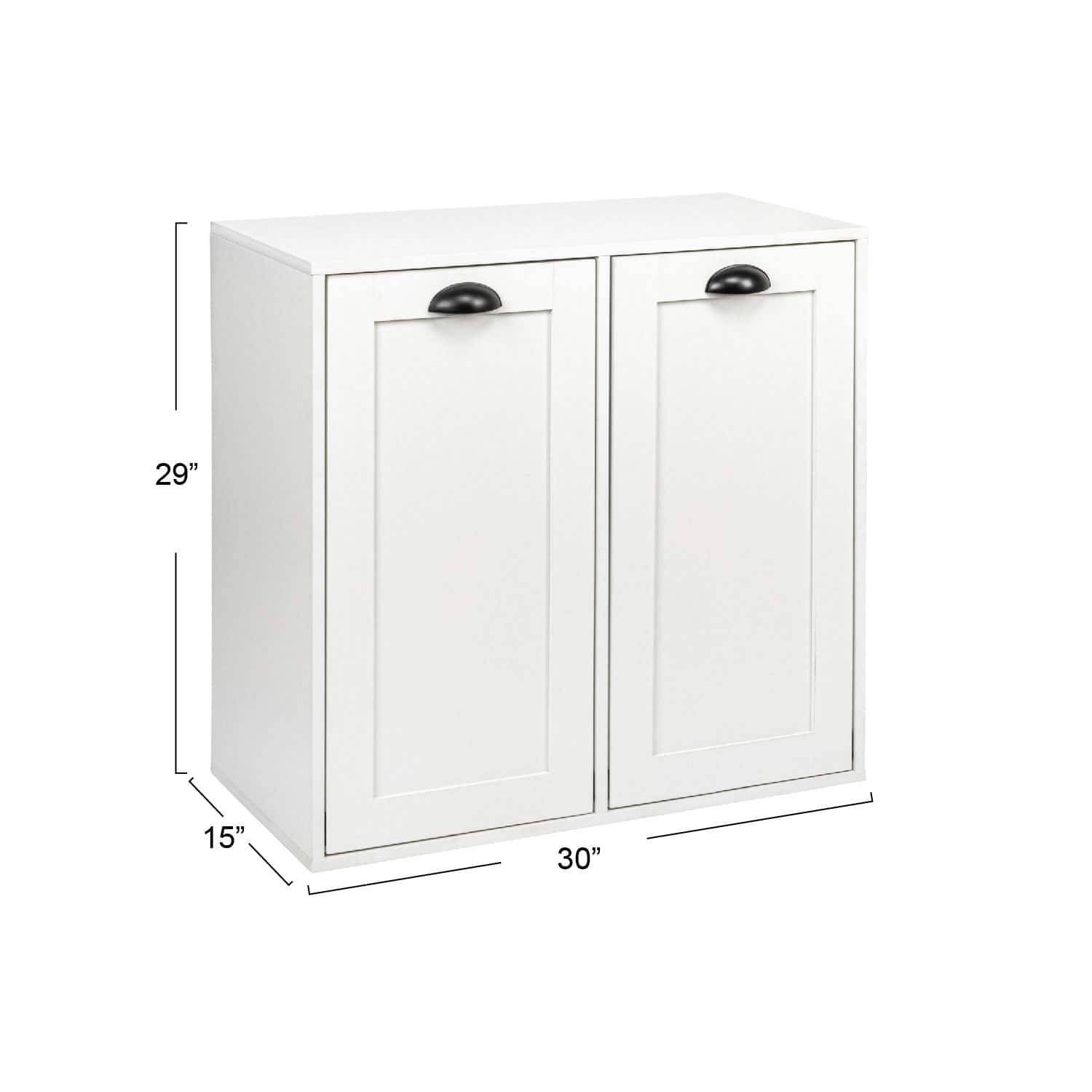 Household Essentials 30" Scandi White Finish Laundry Sorter Cabinet