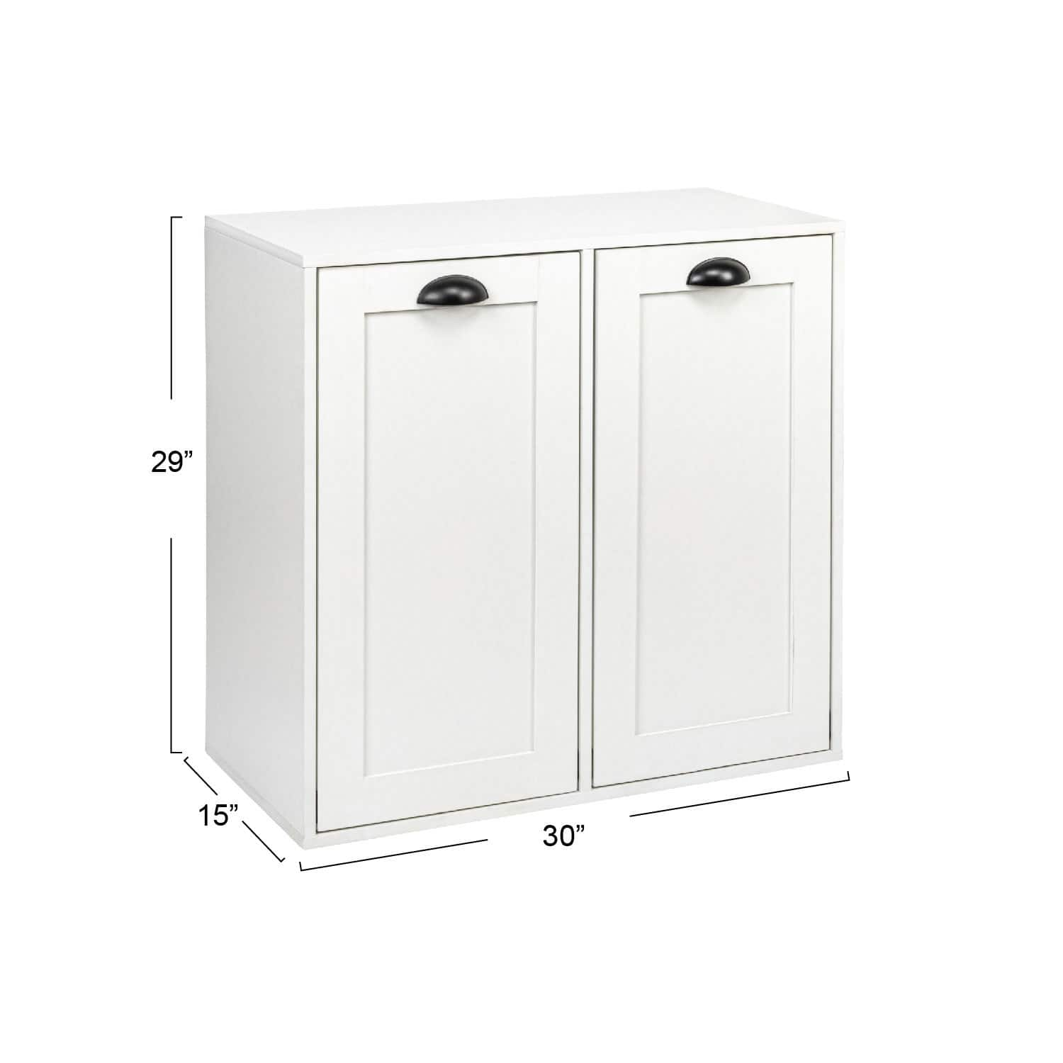 Household Essentials 30&#x22; Scandi White Finish Laundry Sorter Cabinet