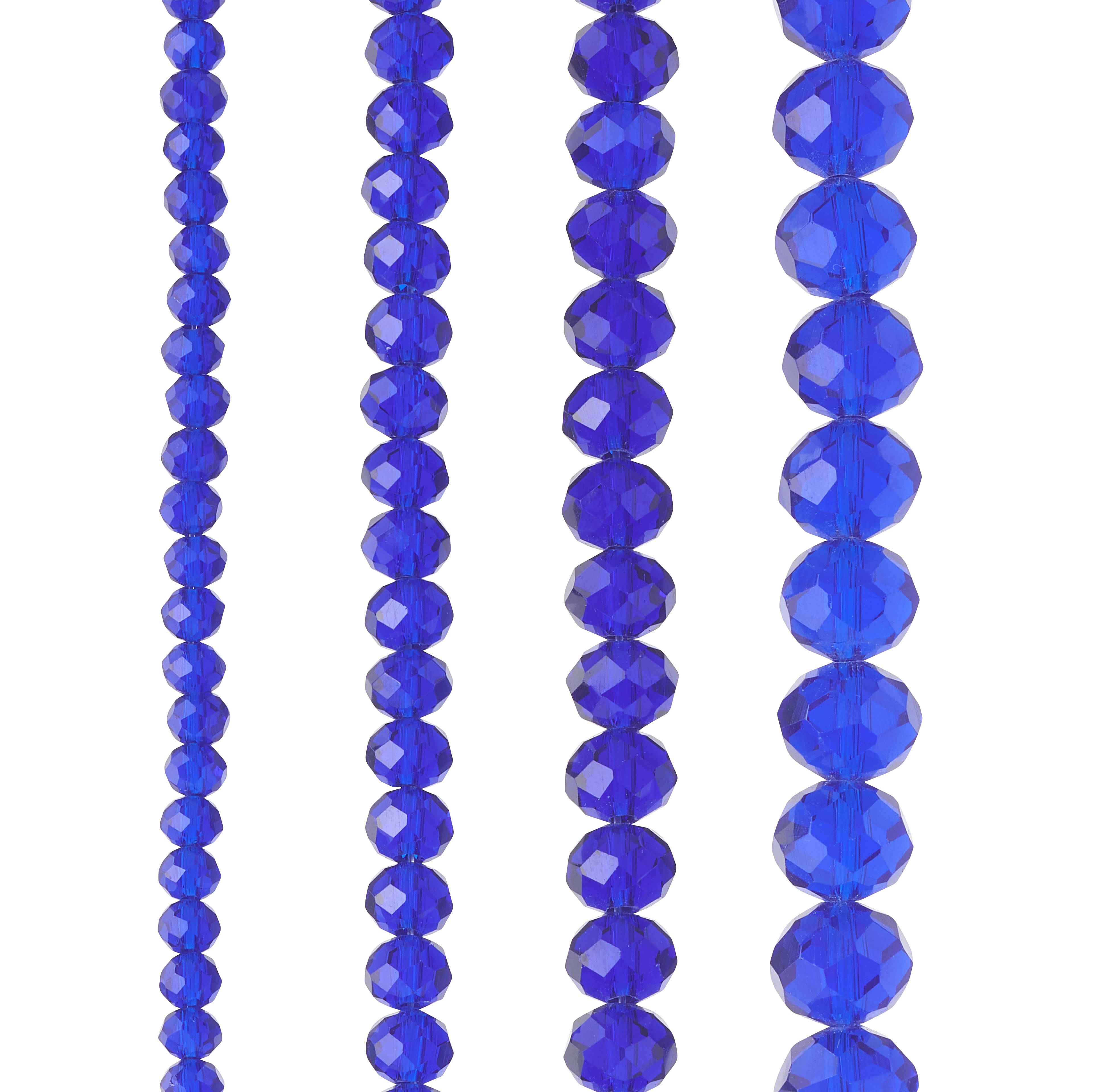 12 Packs: 4 ct. (48 total) Blue Faceted Glass Rondelle Beads by Bead Landing&#x2122;