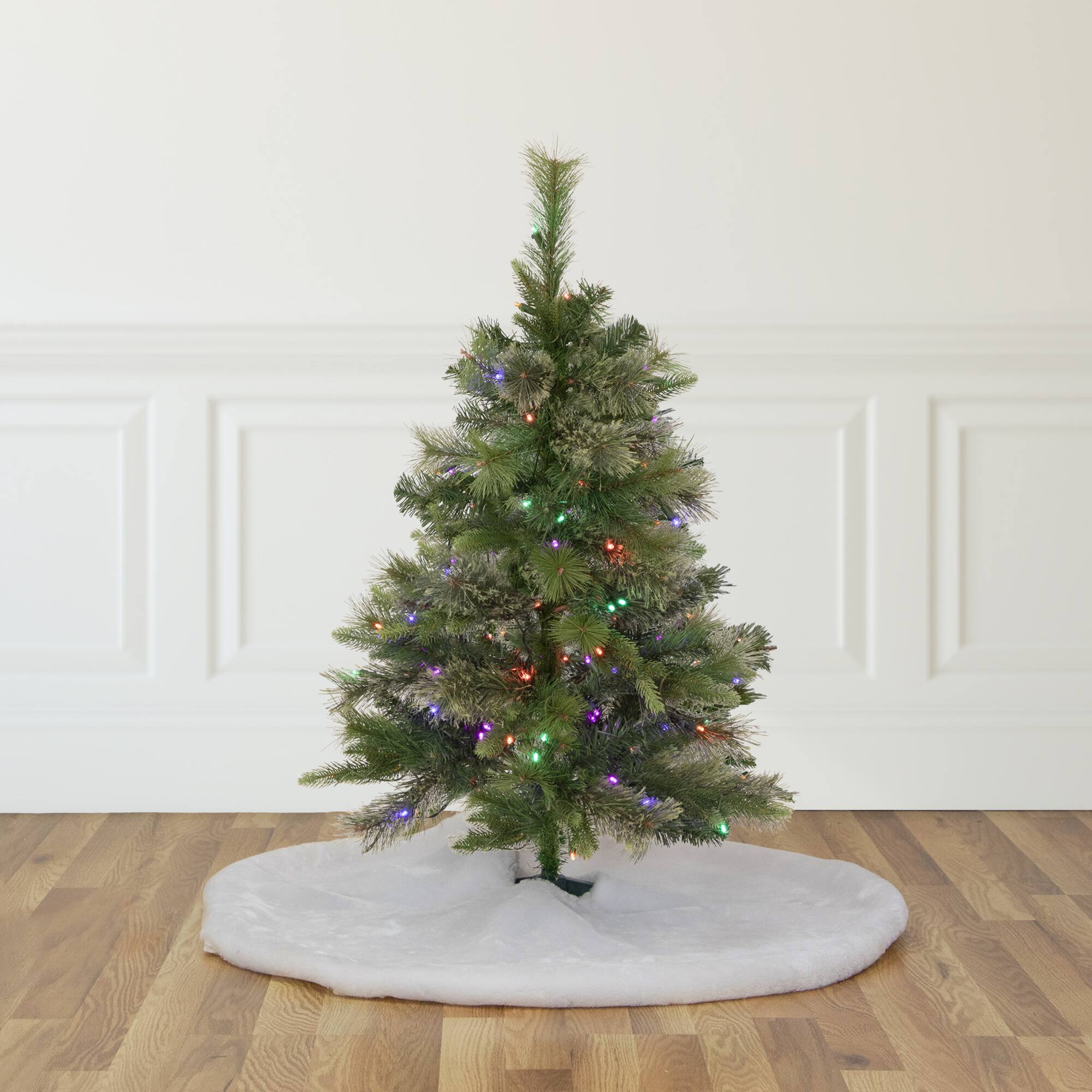 3ft. Pre-Lit Kingston Cashmere Pine Full Artificial Christmas Tree, Multicolor LED Lights