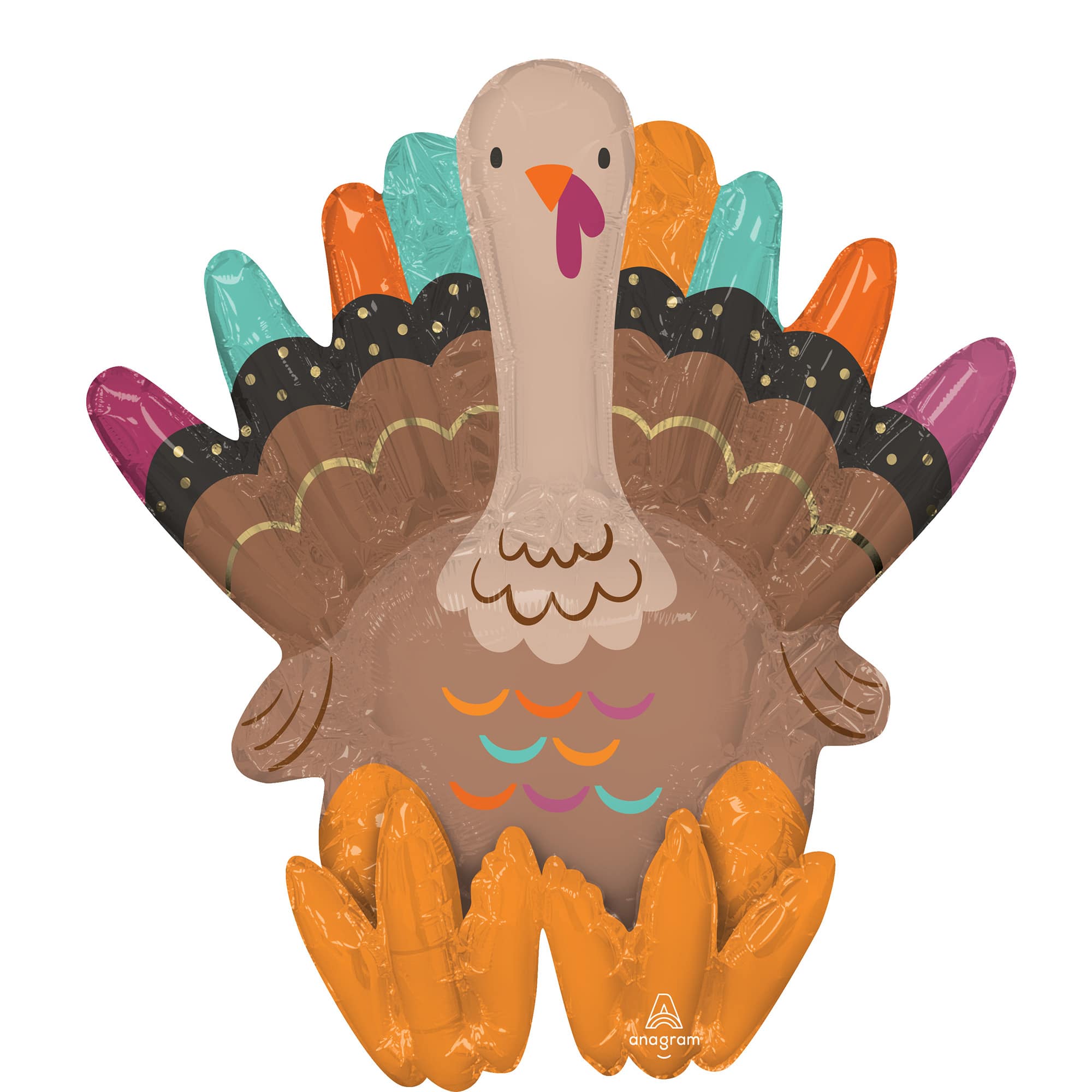 21&#x22; Give Thanks Turkey Sitter Foil Balloon