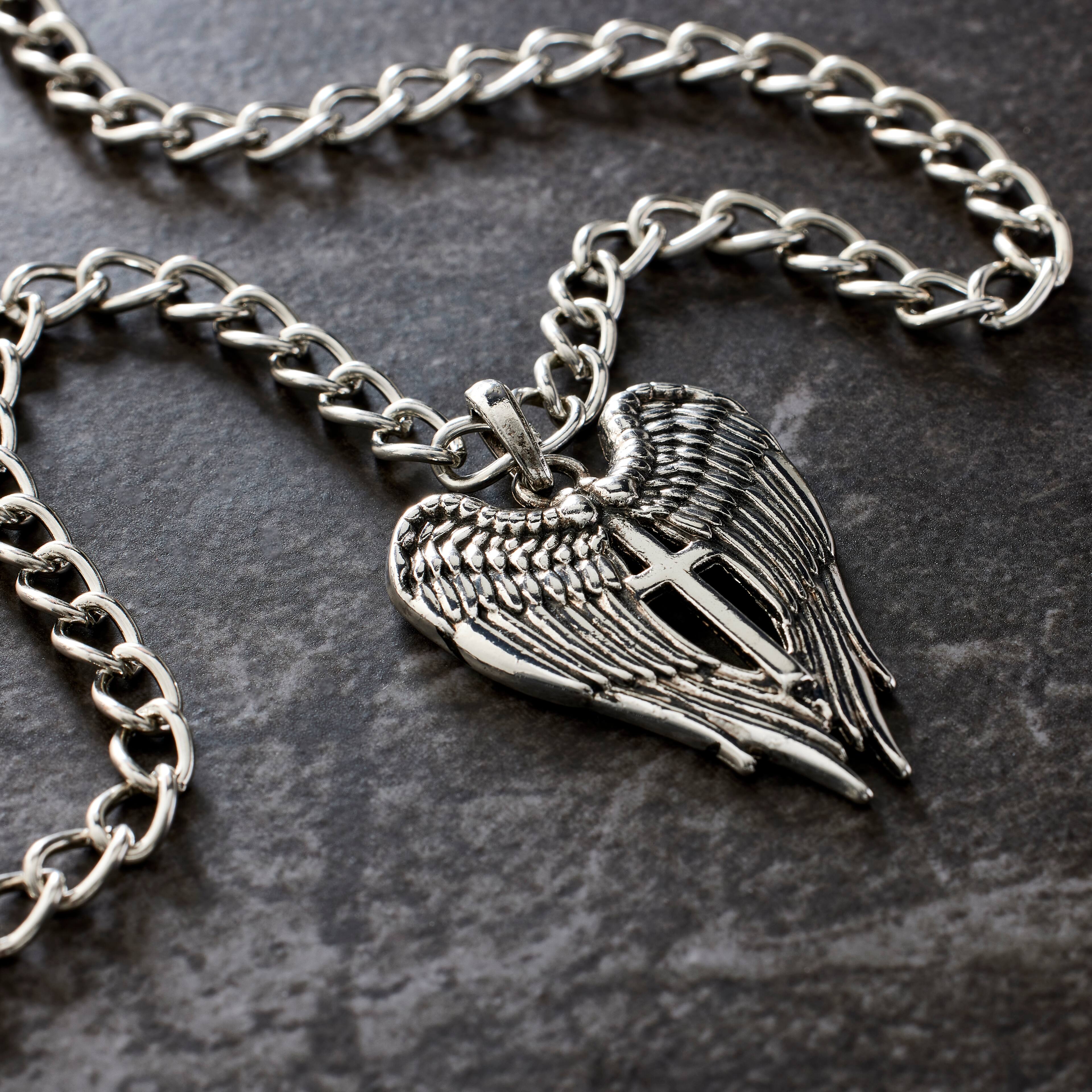 Silver Metal Wings &#x26; Cross Pendant by Bead Landing&#x2122;
