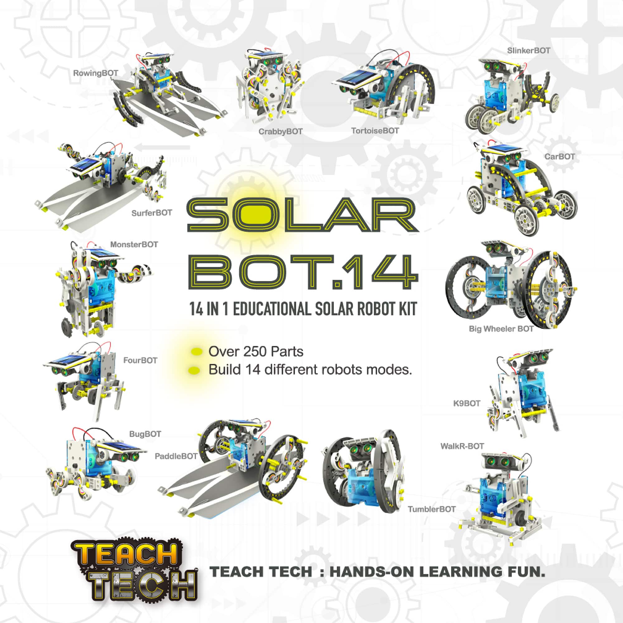 Elenco&#xAE; Teach Tech&#x2122; SolarBot.14 Transforming Solar Robot STEM Learning Kit
