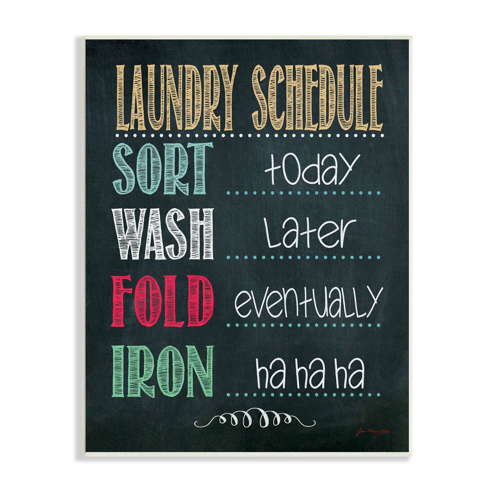 Stupell Industries Stupell Industries Laundry Schedule Chalkboard Bathroom Wall Art Wood Wall Plaque