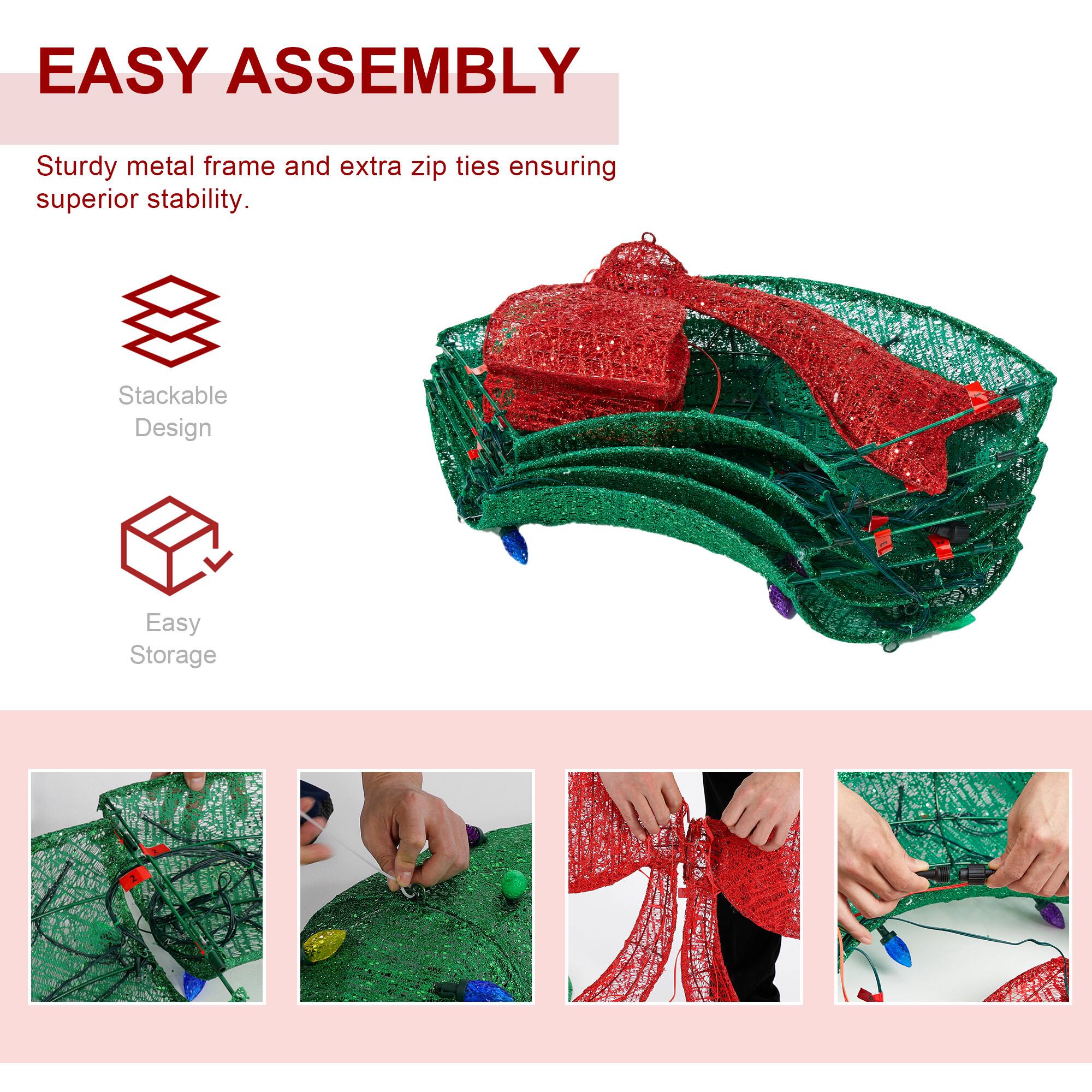 Glitzhome&#xAE; 3ft. Lighted Christmas 3D Mesh Wreath Outdoor D&#xE9;cor