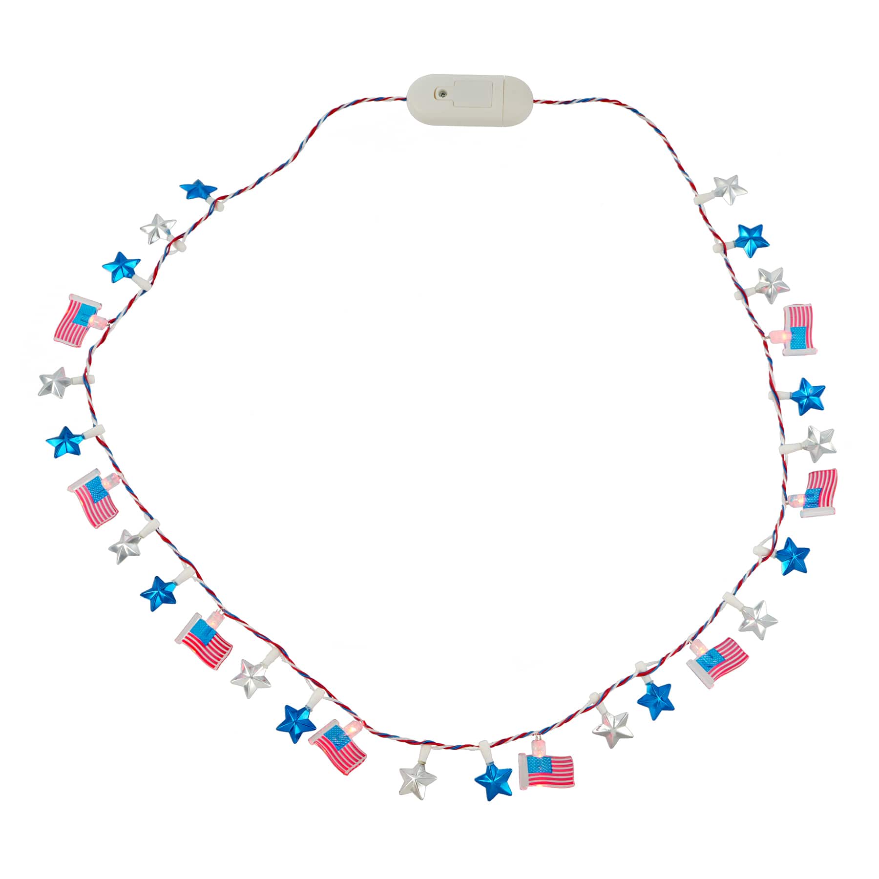 Stars & Stripes Flag Light Up Necklace by Celebrate It™