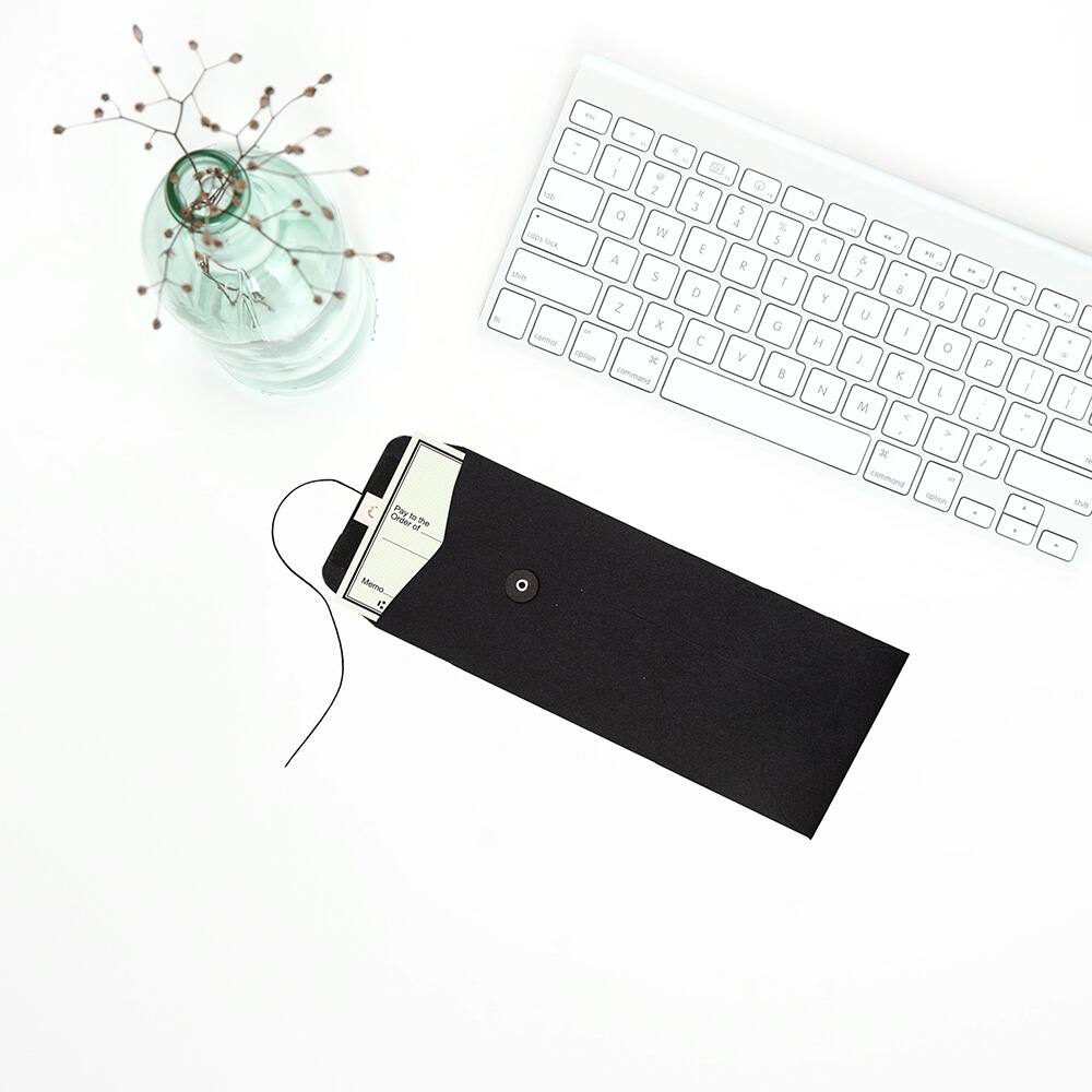 Jam Paper 9.5" x 4.125" Black Linen Business Envelopes with Button & String Closure, 50ct.