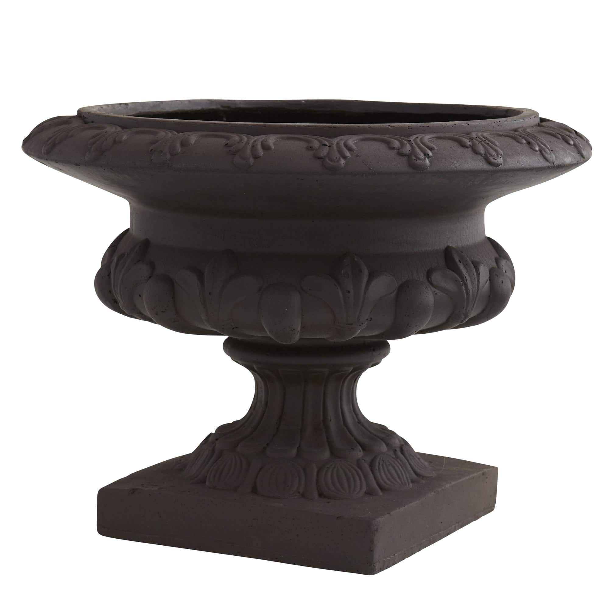 12.5&#x22; Iron-finish Decorative Urn