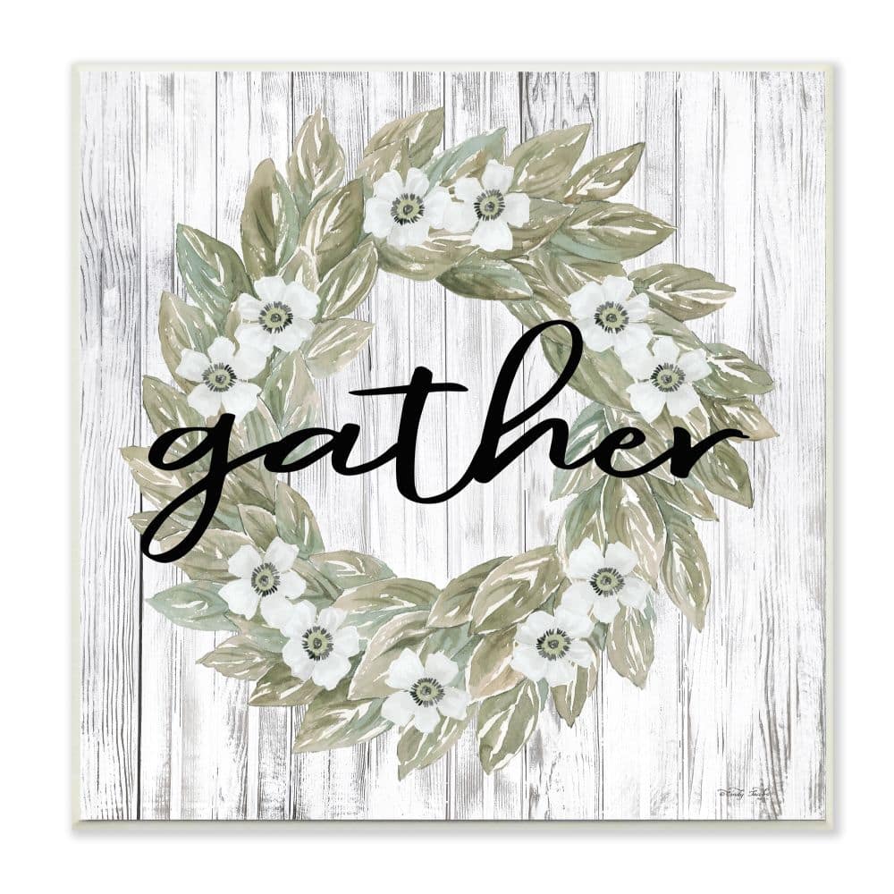 Stupell Industries Gather Floral Wreath Wall Plaque