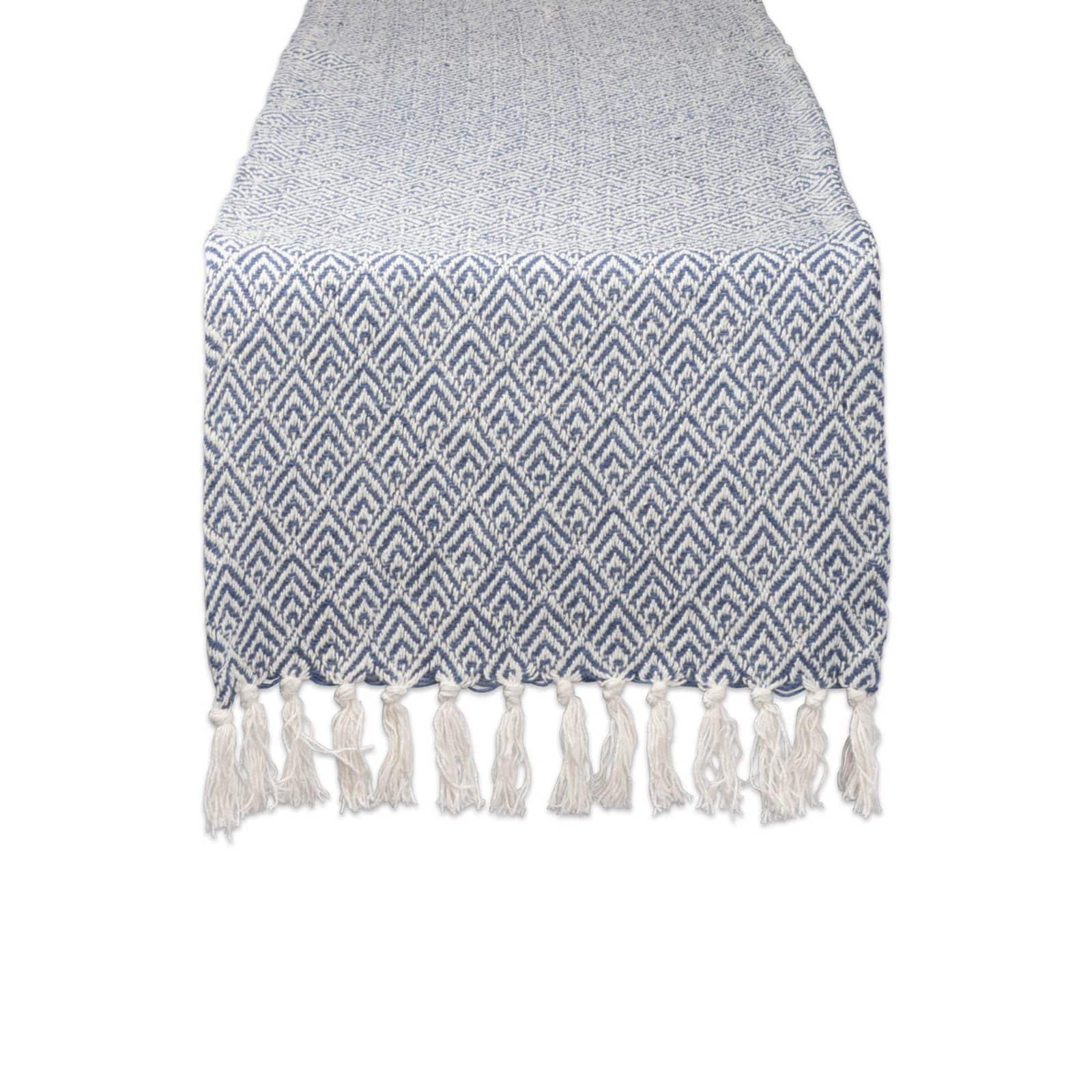 DII® 72" French Blue Diamond Woven Table Runner