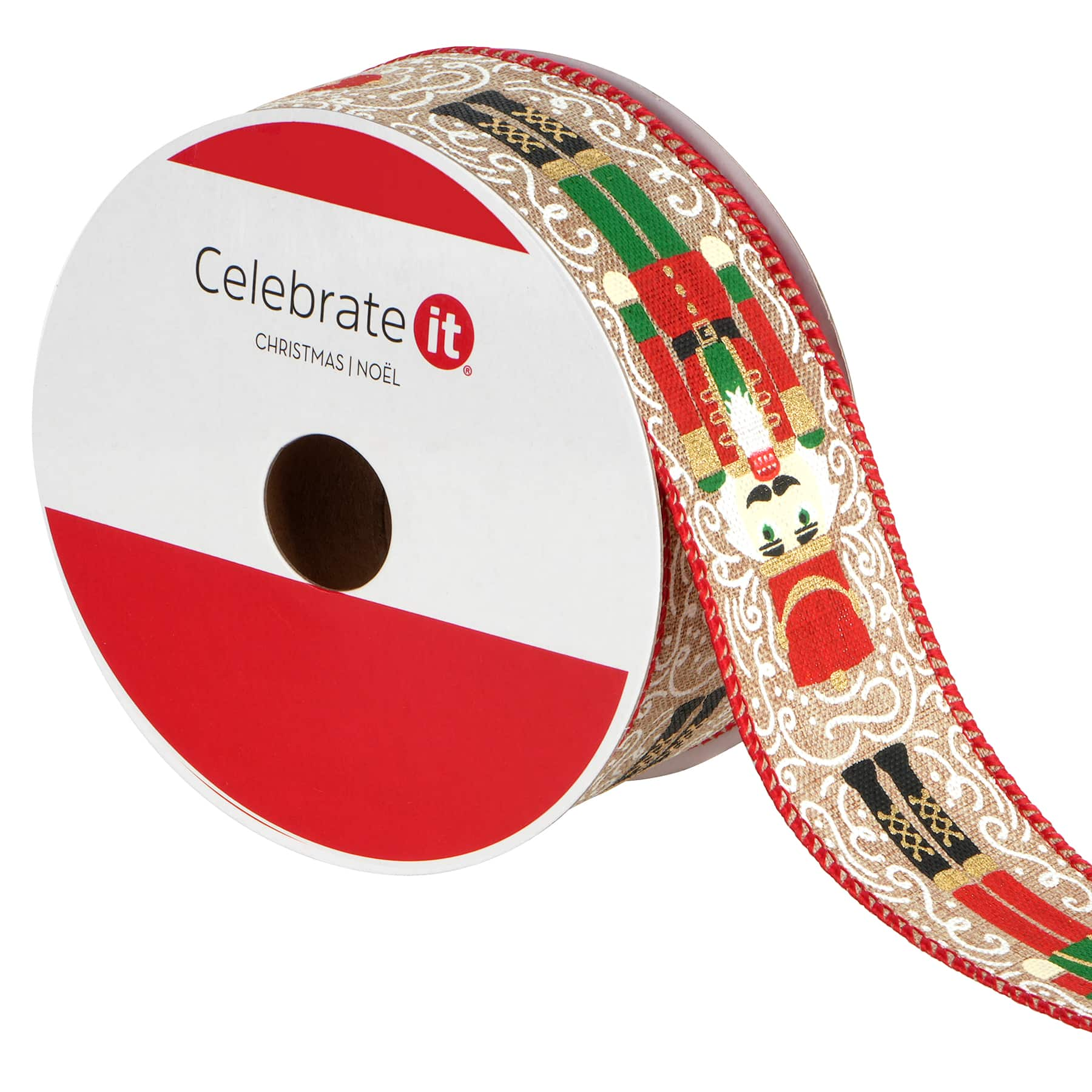 1.5&#x22; x 10yd. Nutcracker Wired Ribbon by Celebrate It&#xAE; Christmas