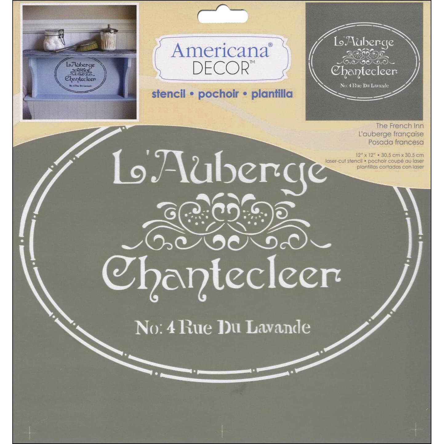 DecoArt Americana Decor The French Inn Stencil, 12 x 12 By Deco Art - D615497S - Stencils and Die Cuts Buy the DecoArt Americana Decor The French Inn Ste sku D615497S