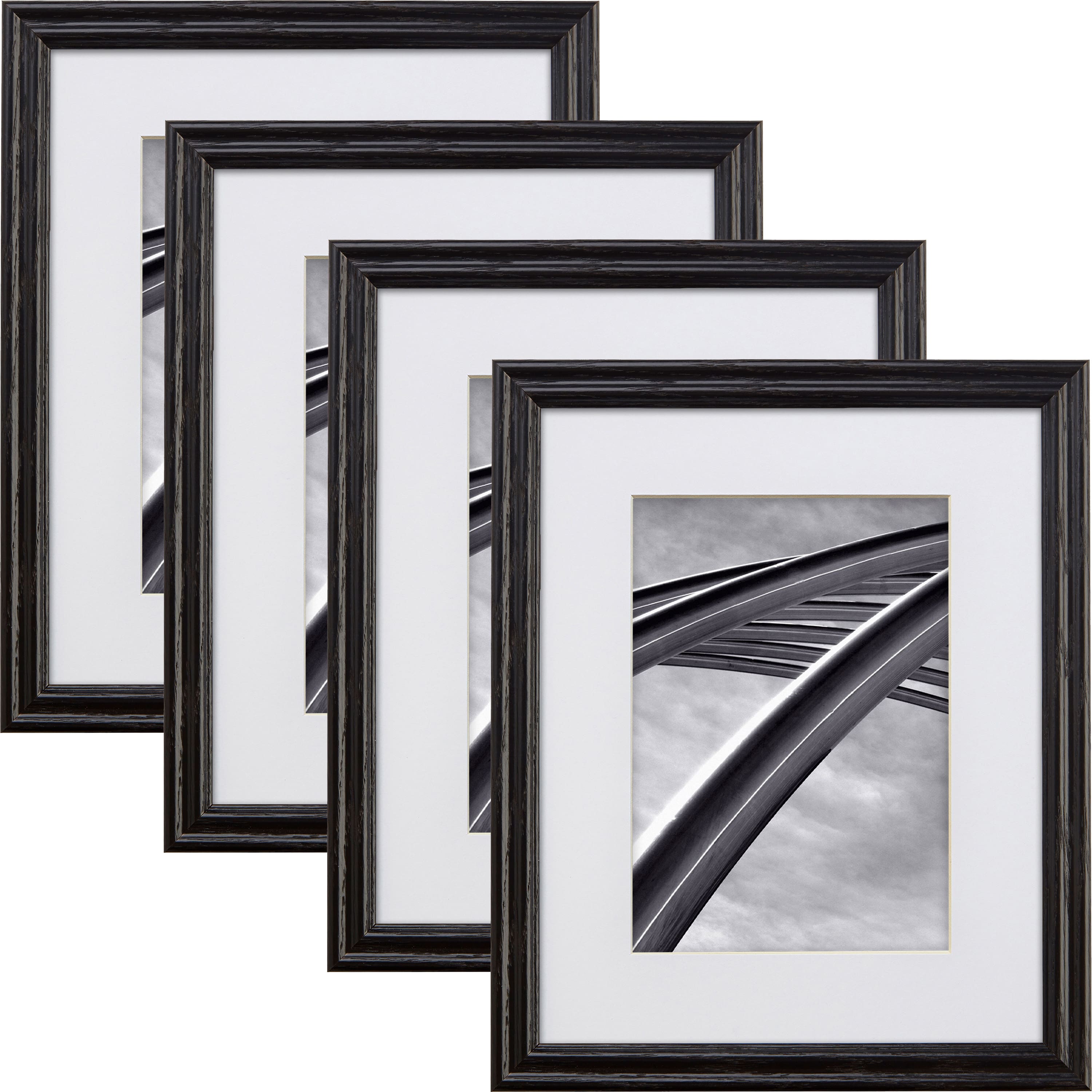 Craig Frames 4 Pack: Wiltshire 200 Ebony Picture Frame with Mat