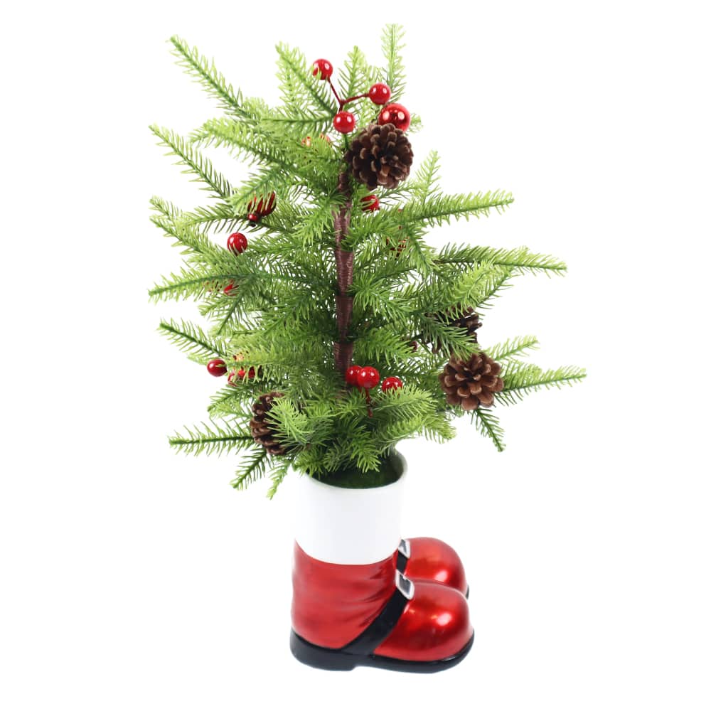 23&#x22; Christmas Tree in Santa Boot Pot Tabletop D&#xE9;cor by Ashland&#xAE;