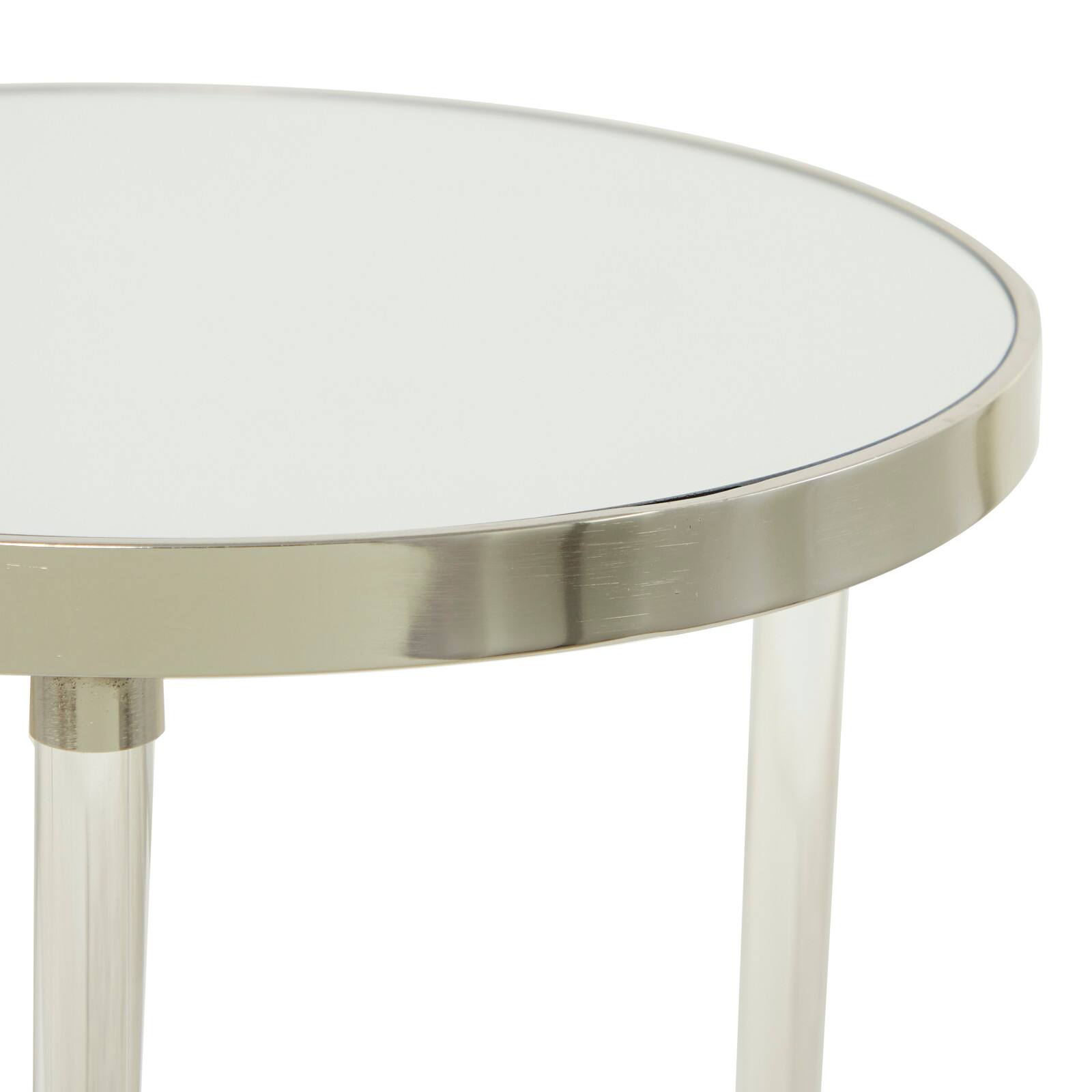 Silver Acrylic Contemporary Accent Table, 19&#x22; x 19&#x22; x 23&#x22;