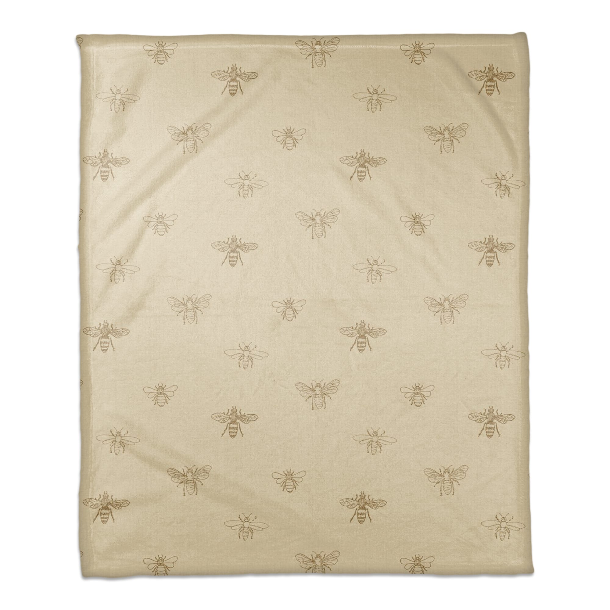 Delicate Bee Pattern Coral Fleece Blanket