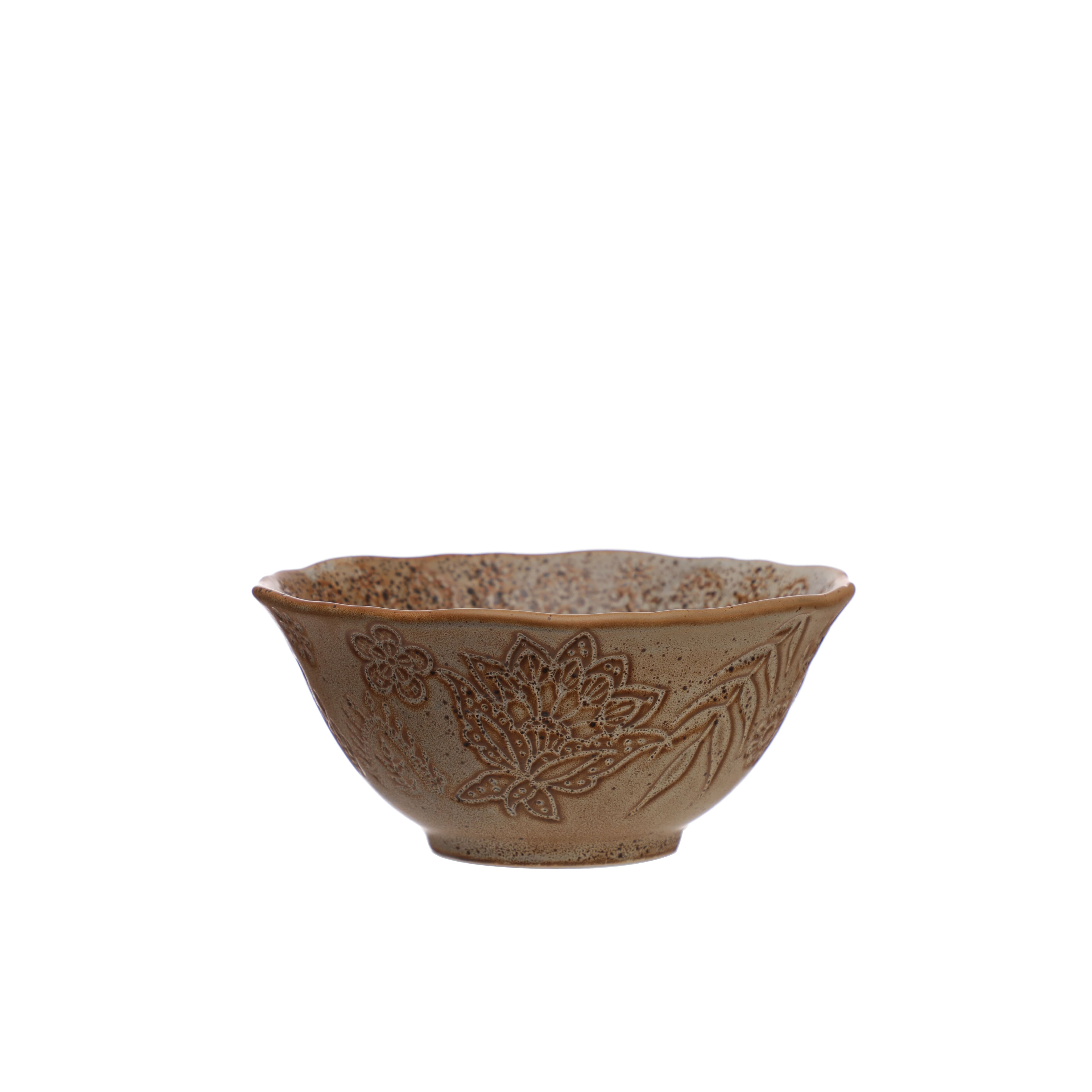 6" Floral Embossed Ceramic Bowl by Ashland®