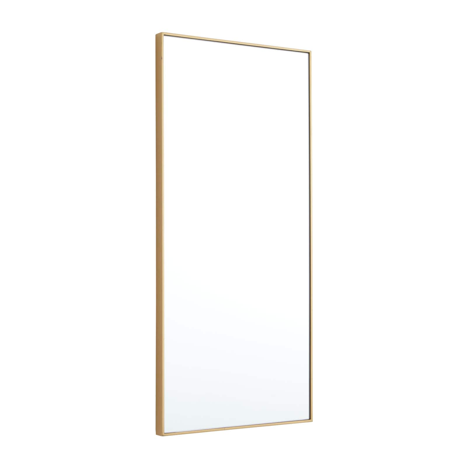 Gold Contemporary Wall Mirror, 14&#x22; x 1&#x22; x 30&#x22;