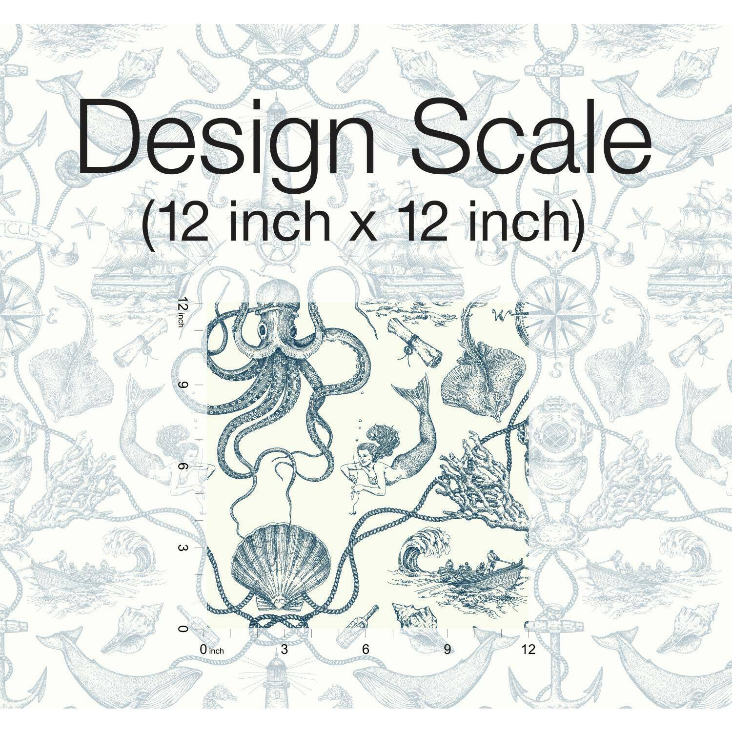 RoomMates Deep Sea Toile Peel & Stick Wallpaper