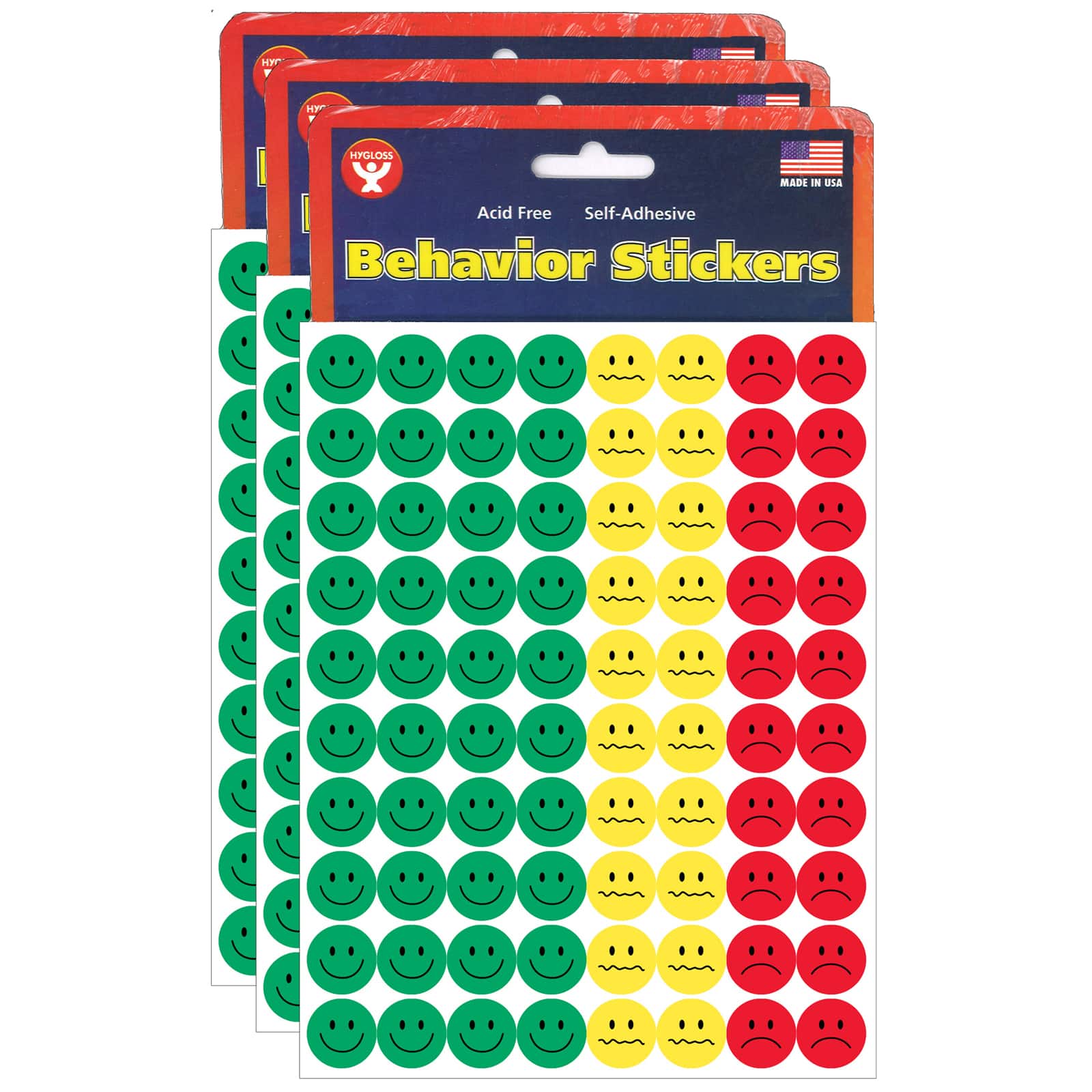 Hygloss&#xAE; Behavior Stickers, 3 Packs of 1,200