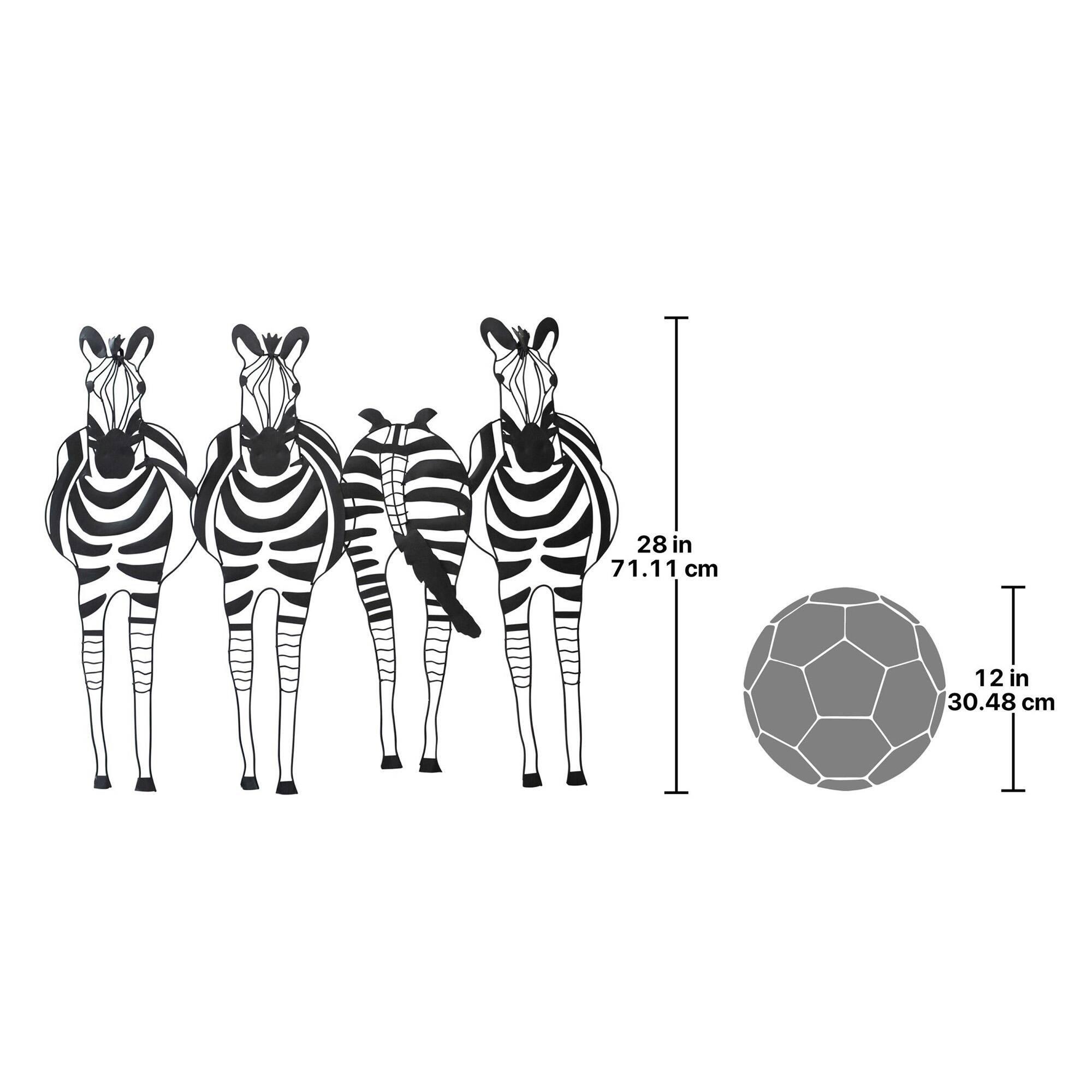 Design Toscano 28&#x22; Static Stripes Sculptural Zebra Wall Frieze