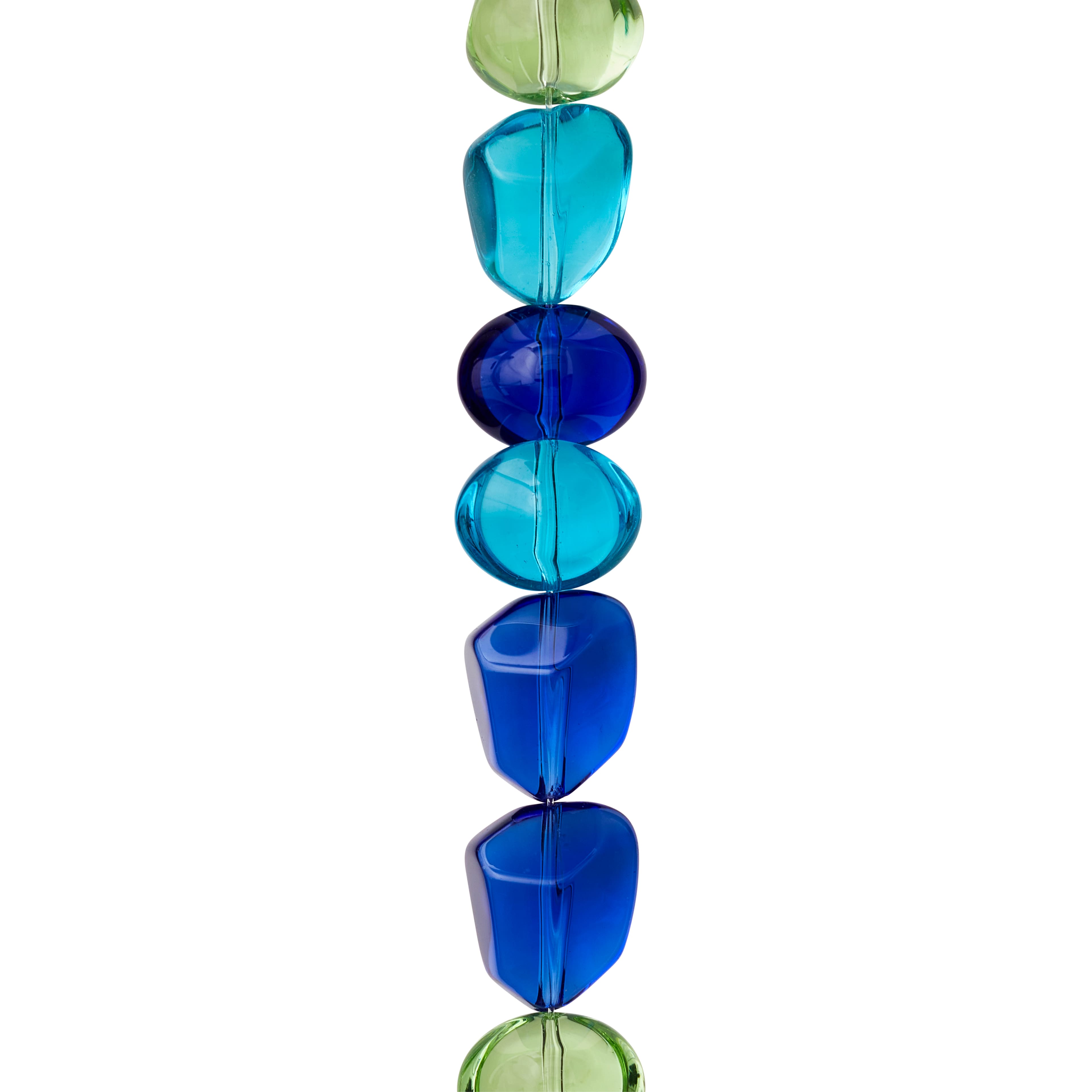 12 Pack: Blue &#x26; Green Glass Nugget Beads by Bead Landing&#x2122;